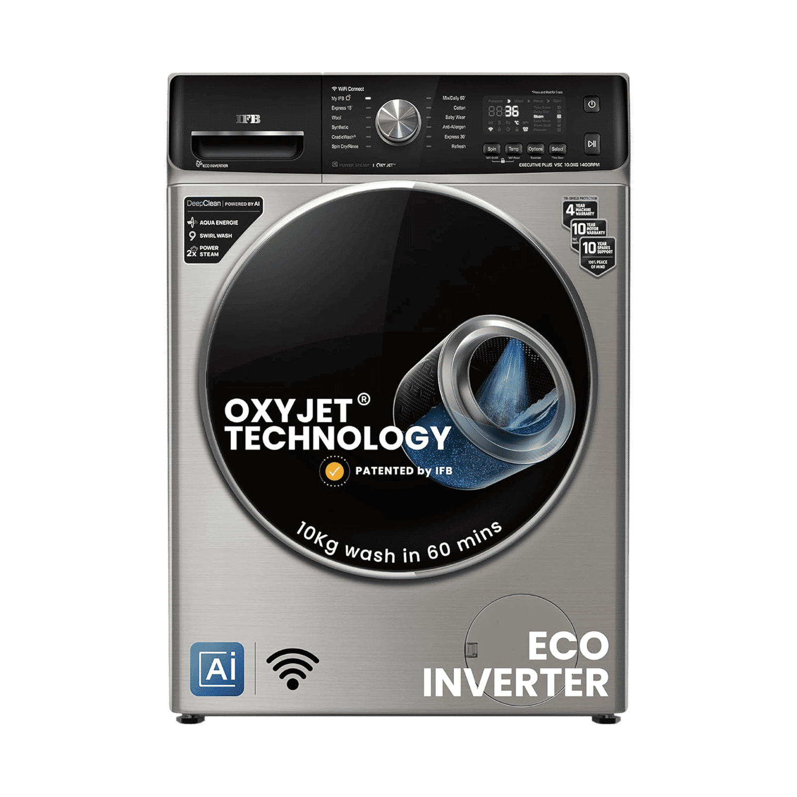 IFB 10 kg 5 Star Wi-Fi Inverter Fully Automatic Front Load Washing Machine (Executive Plus VSC 1014, Oxyjet Technology, STS VCM)_1