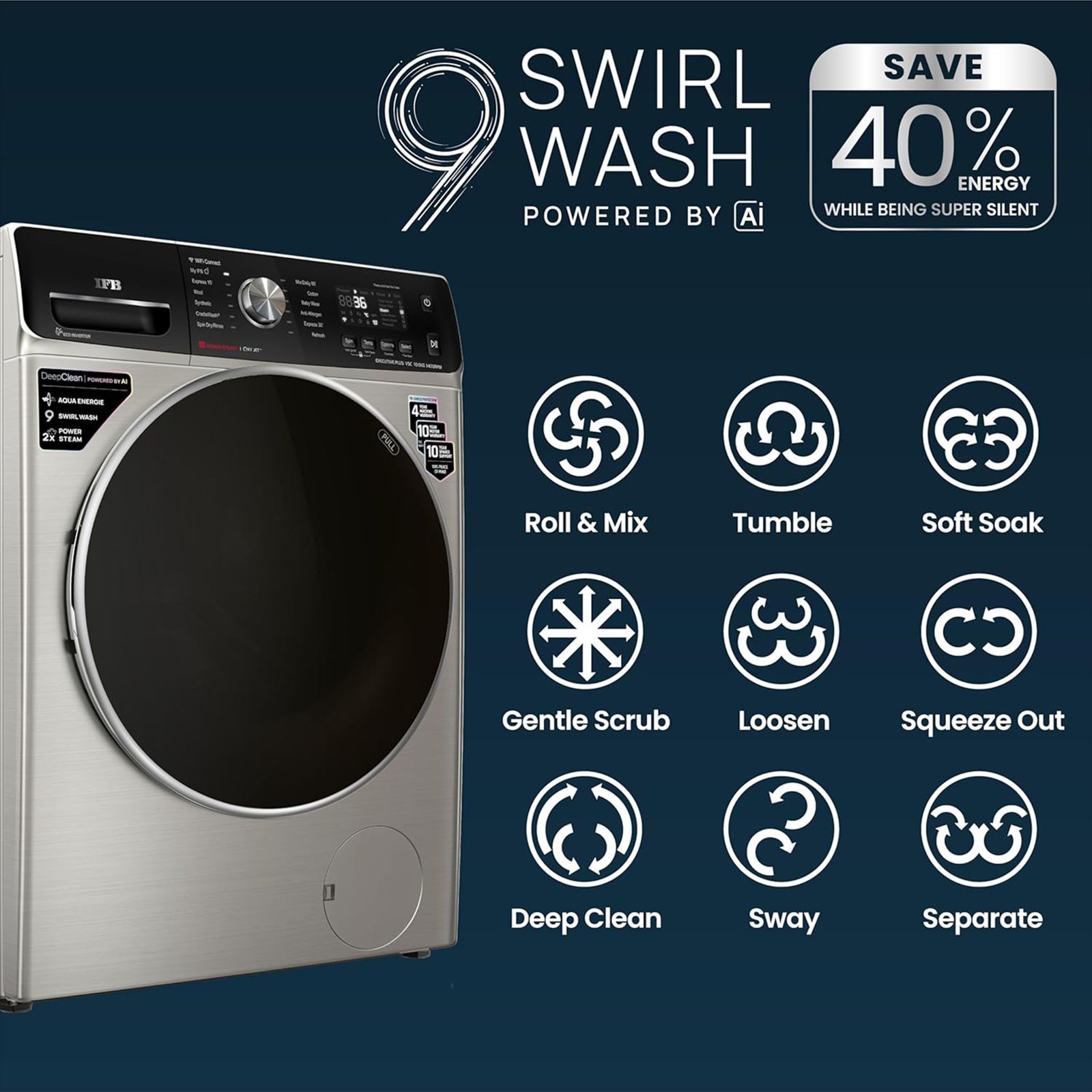 IFB 10 kg 5 Star Wi-Fi Inverter Fully Automatic Front Load Washing Machine (Executive Plus VSC 1014, Oxyjet Technology, STS VCM)_14