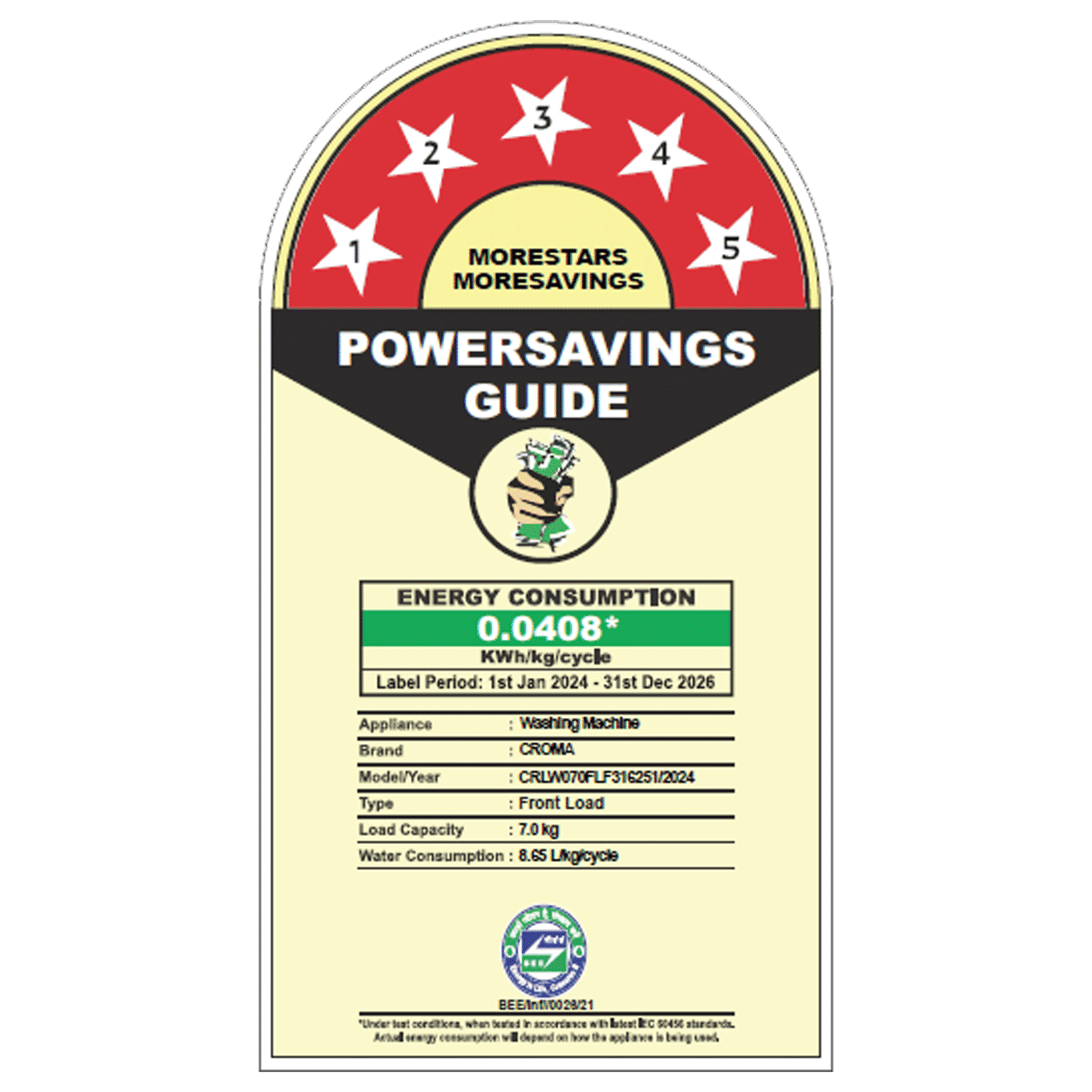 Croma 7 kg 5 Star Fully Automatic Front Load Washing Machine (CRLW070FLF316251, Silver Grey) Croma 7 kg 5 Star Fully Automatic Front Load Washing Machine (CRLW070FLF316251, Silver Grey)_11