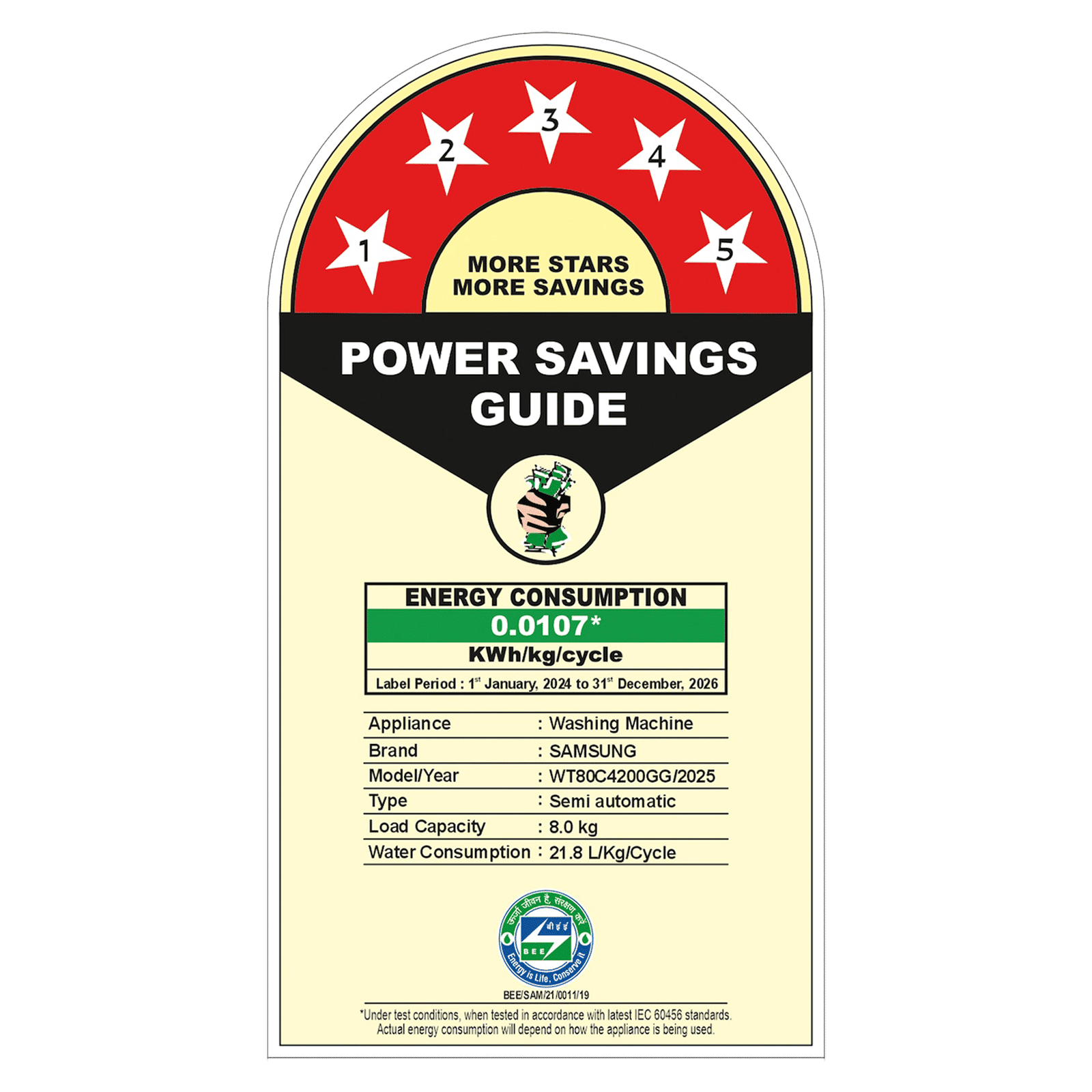 SAMSUNG 8 kg 5 Star Semi Automatic Washing Machine with Magic Filter (WT80C4200GG/TL, Dark Grey)_8