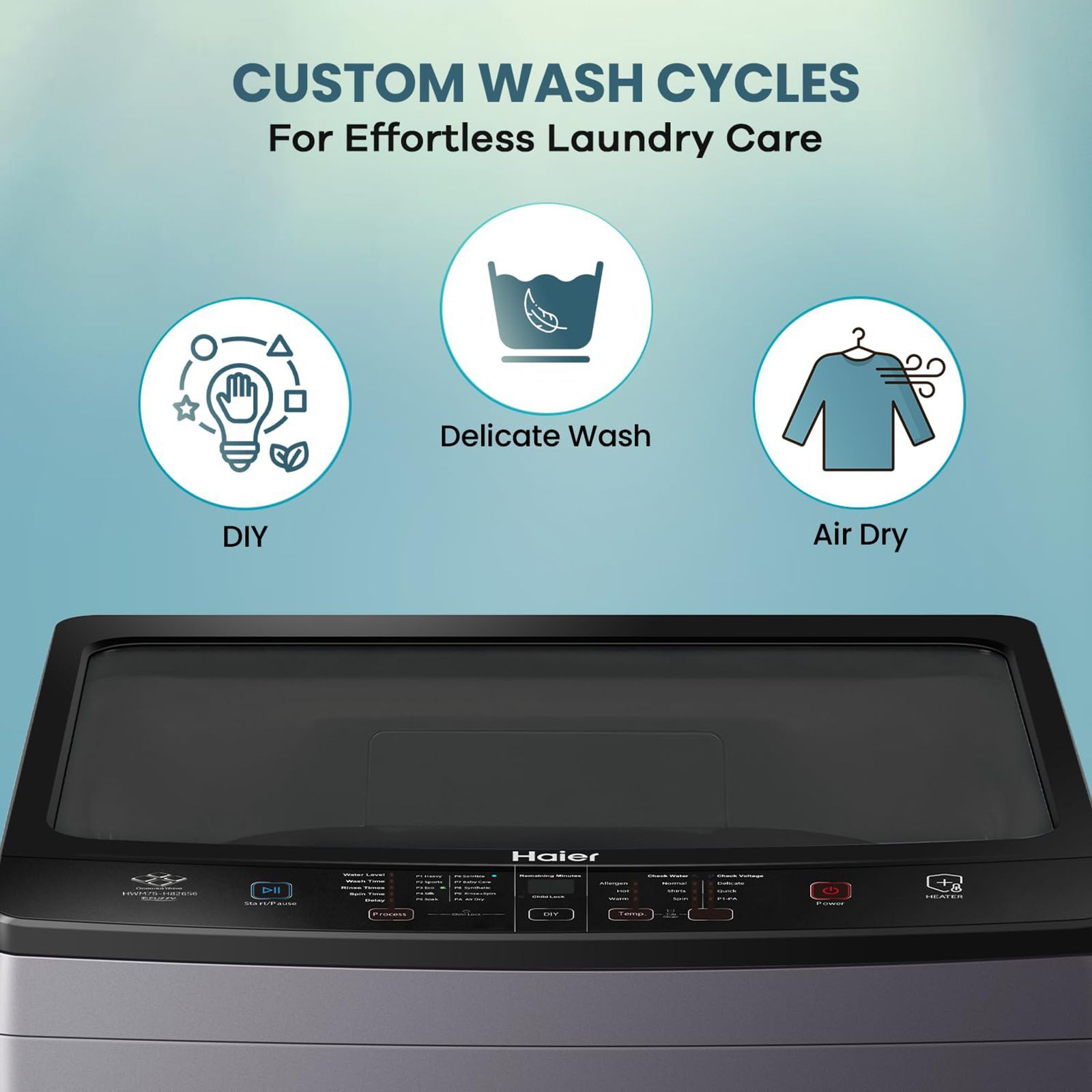 Haier 10.5 kg 5 Star Fully Automatic Top Load Washing Machine (HWM105-826S6, Oceanus Wave Drum, Starry Silver)_9