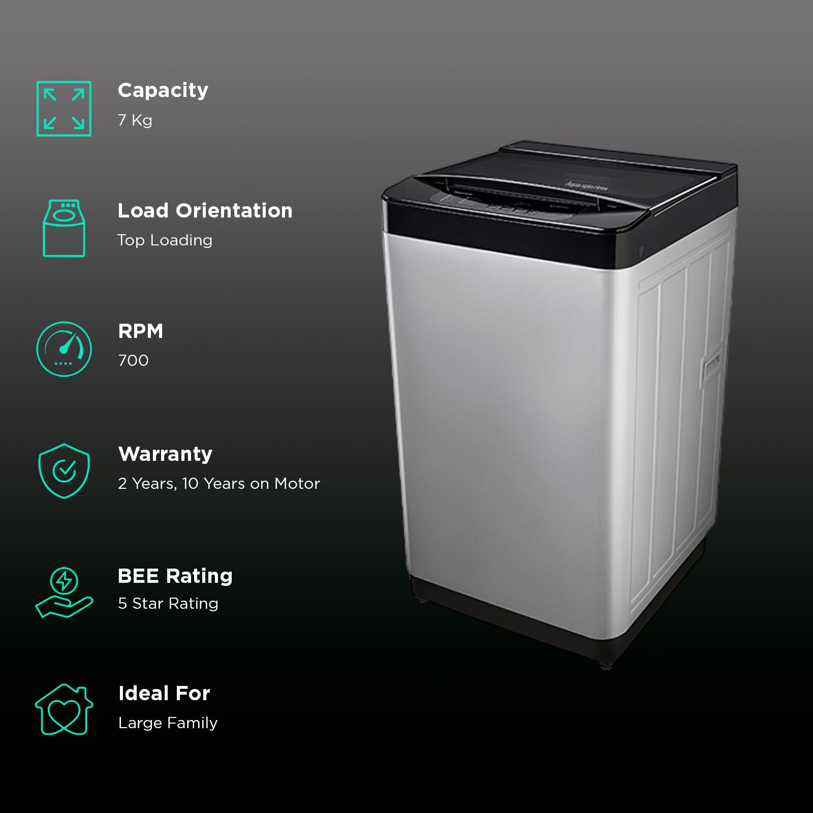 Panasonic 7 kg 5 Star Fully Automatic Top Load Washing Machine (NA-F70C2LRB, Lint Filter, Sizzling Silver) Panasonic 7 kg 5 Star Fully Automatic Top Load Washing Machine (NA-F70C2LRB, Lint Filter, Sizzling Silver)_2