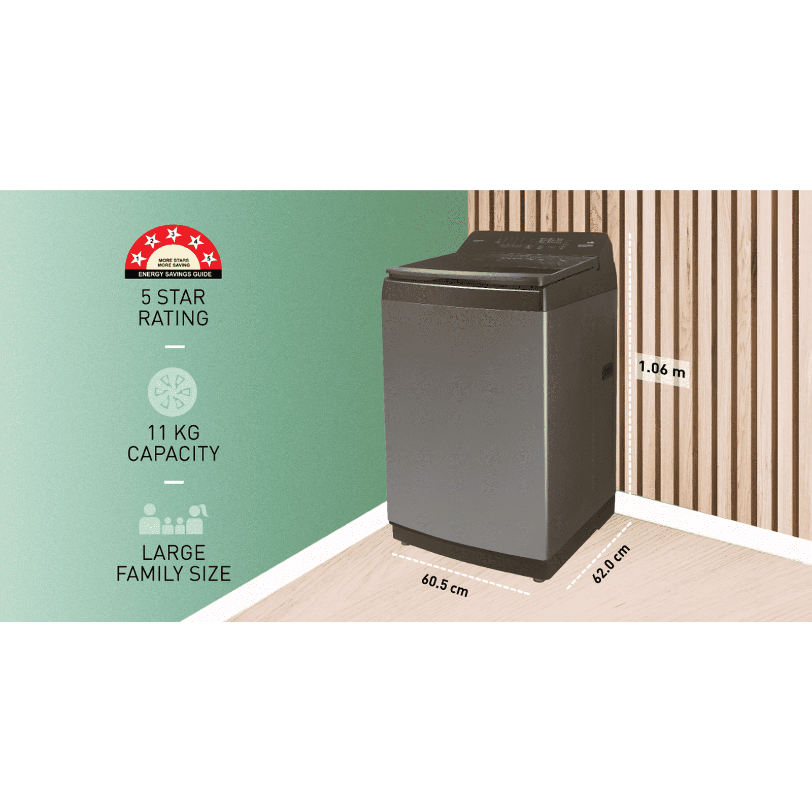 Panasonic 11 kg 5 Star Wi-Fi Fully Automatic Top Load Washing Machine (NA-F110VD1BB, Weather Alert & Recommendation, Black Silver)_7