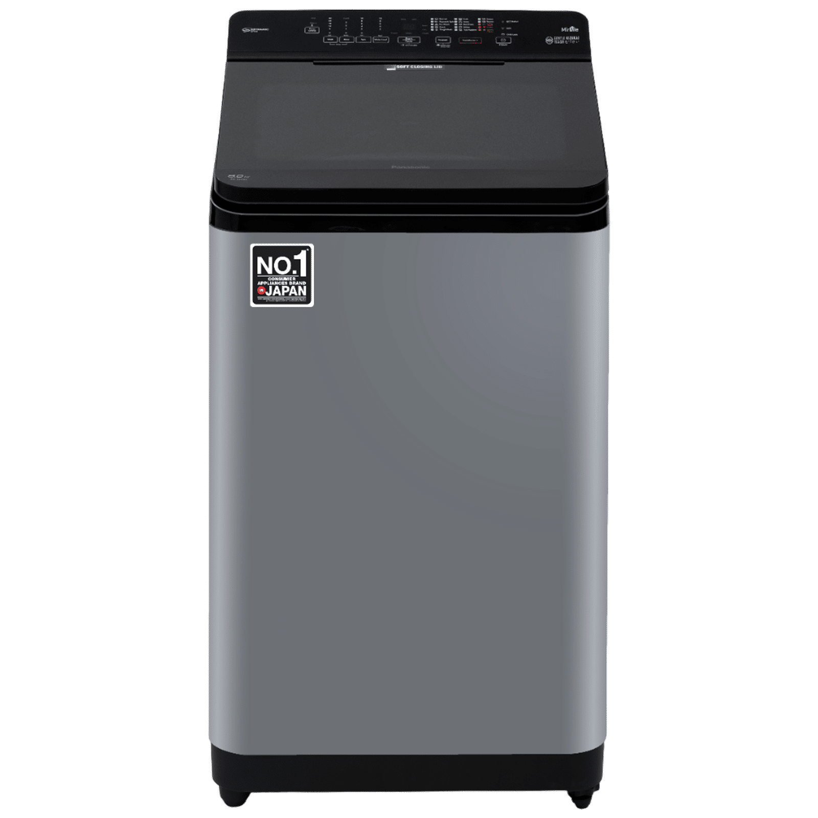 Panasonic 8 kg 5 Star Wi-Fi Fully Automatic Top Load Washing Machine (NA-F80V11CRB, Weather Alert & Recommendation, Charcoal Inox Grey)_1