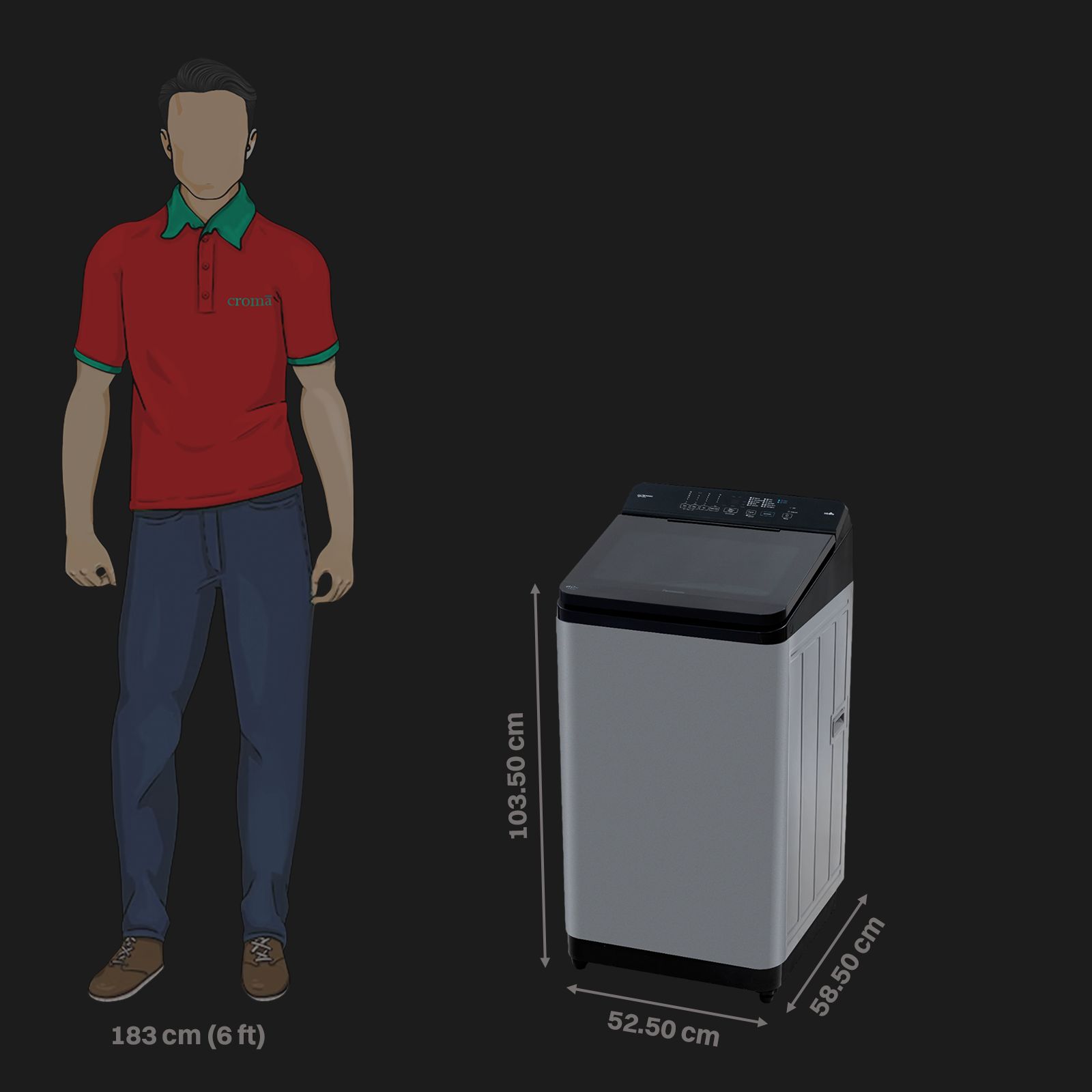 Panasonic 8 kg 5 Star Wi-Fi Fully Automatic Top Load Washing Machine (NA-F80X11CRB, Weather Alert & Recommendation, Charcoal Inox Grey)_3