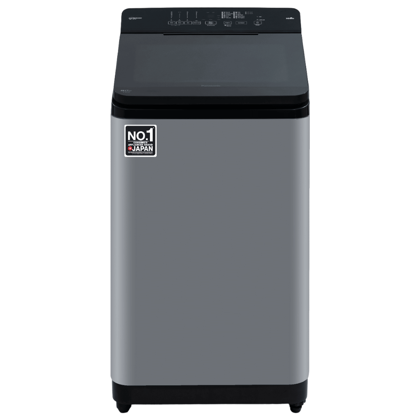 Panasonic 8 kg 5 Star Wi-Fi Fully Automatic Top Load Washing Machine (NA-F80X11CRB, Weather Alert & Recommendation, Charcoal Inox Grey)_1