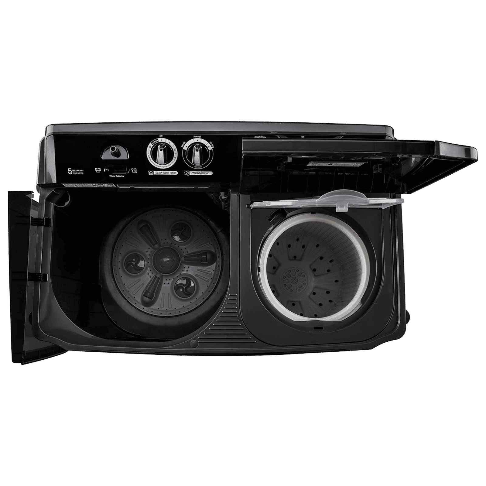 LG 11.5 kg 5 Star Semi Automatic Washing Machine with Wind Jet Dry Technology (P115ASLAZ, Full Black)_7