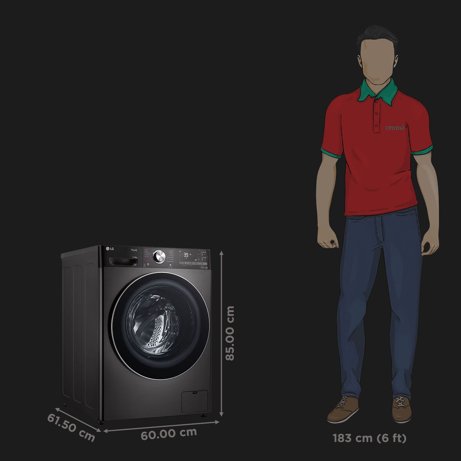 LG 13 kg Wi-Fi Inverter Fully Automatic Front Load Washing Machine (FHD1308STB, AI Direct Drive, Black) LG 13 kg Wi-Fi Inverter Fully Automatic Front Load Washing Machine (FHD1308STB, AI Direct Drive, Black)_3