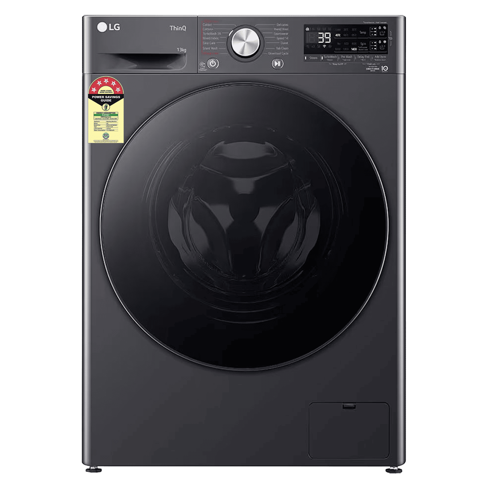 LG 13 kg 5 Star Wi-Fi Inverter Fully Automatic Front Load Washing Machine (FHP1413Z7M, AI Direct Drive, Middle Black)_1