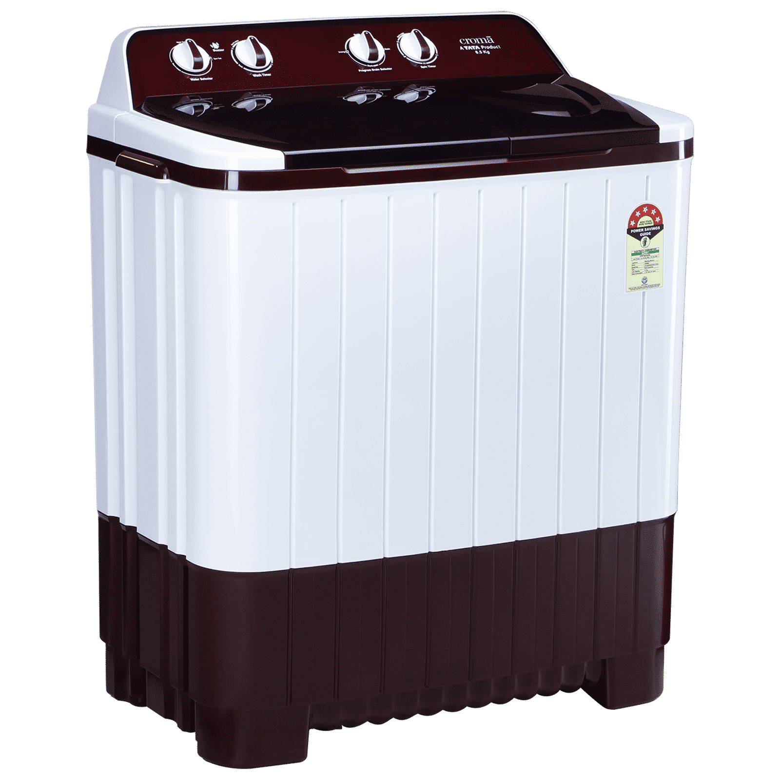 Croma 6.5 kg 5 Star Semi Automatic Washing Machine with Built-in Soak Function (2025 Model, Burgundy)_5