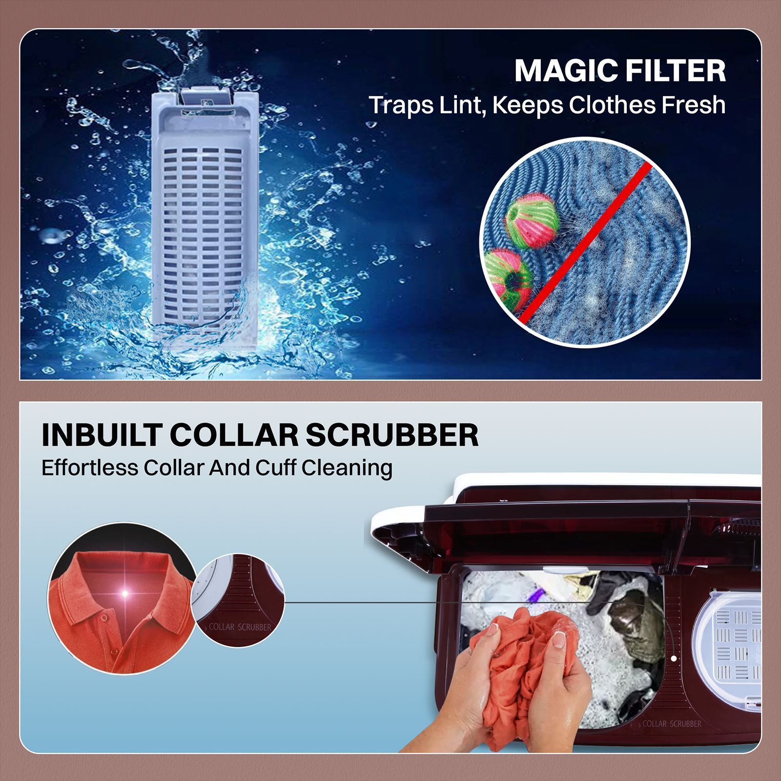 Croma 6.5 kg 5 Star Semi Automatic Washing Machine with Built-in Soak Function (2025 Model, Burgundy)_5