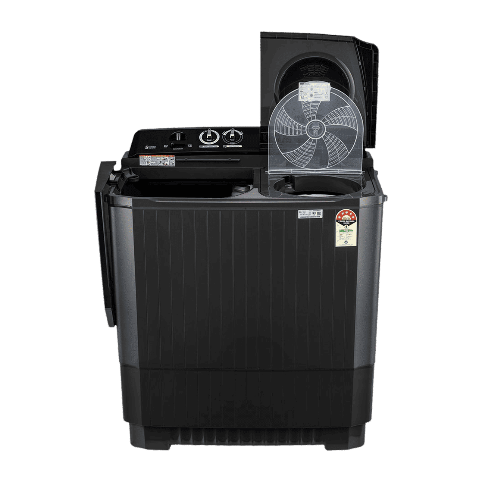 LG 8.5 kg 5 Star Semi Automatic Washing Machine with Roller Jet Pulsator (P8535SLMZ, Full Black)_11