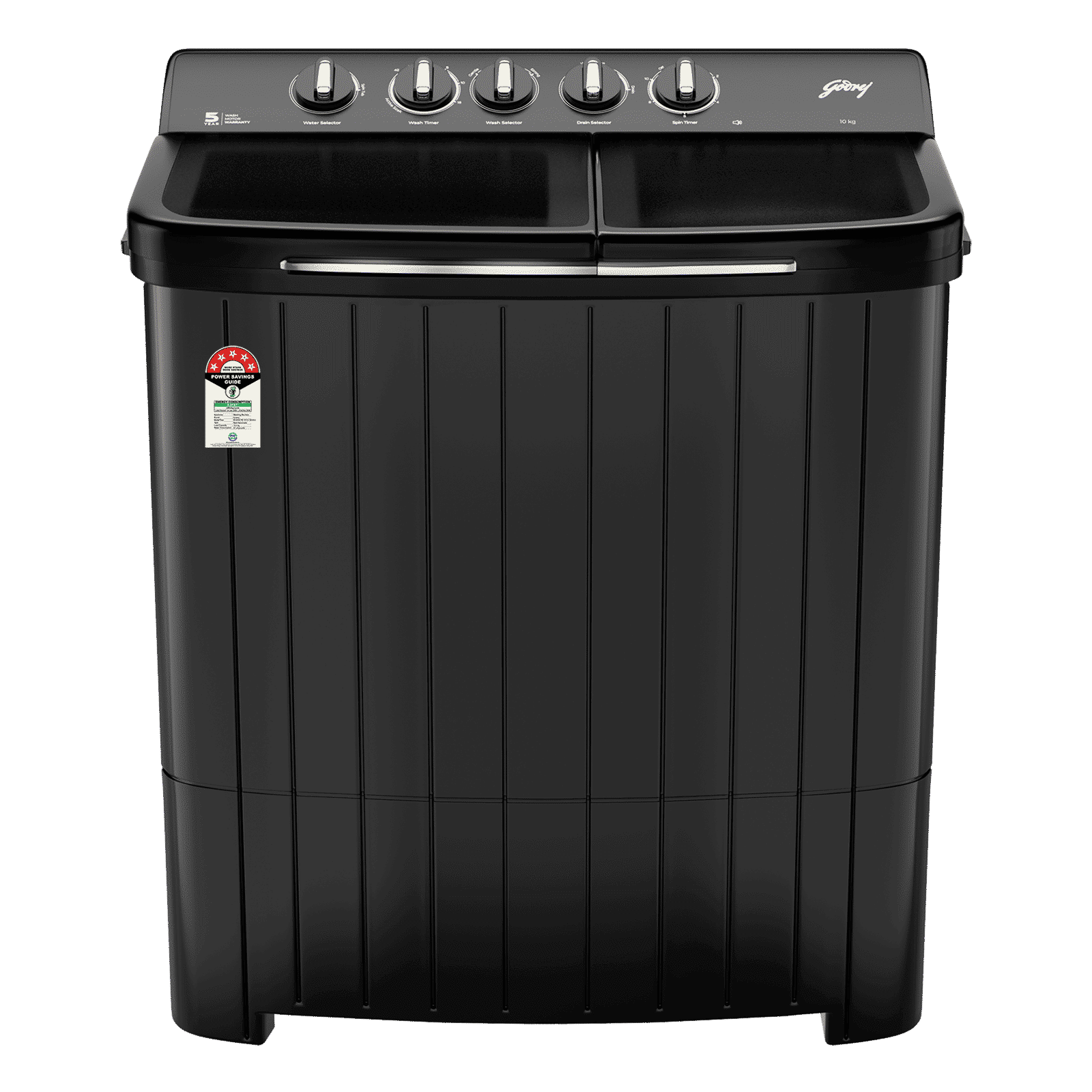 Godrej 10 kg 5 Star Semi Automatic Washing Machine with Aqua Power Pulsator (Edge Rio, WS EDGE RIO 100 5.0 TB3 SLGR, Slate Grey)_1