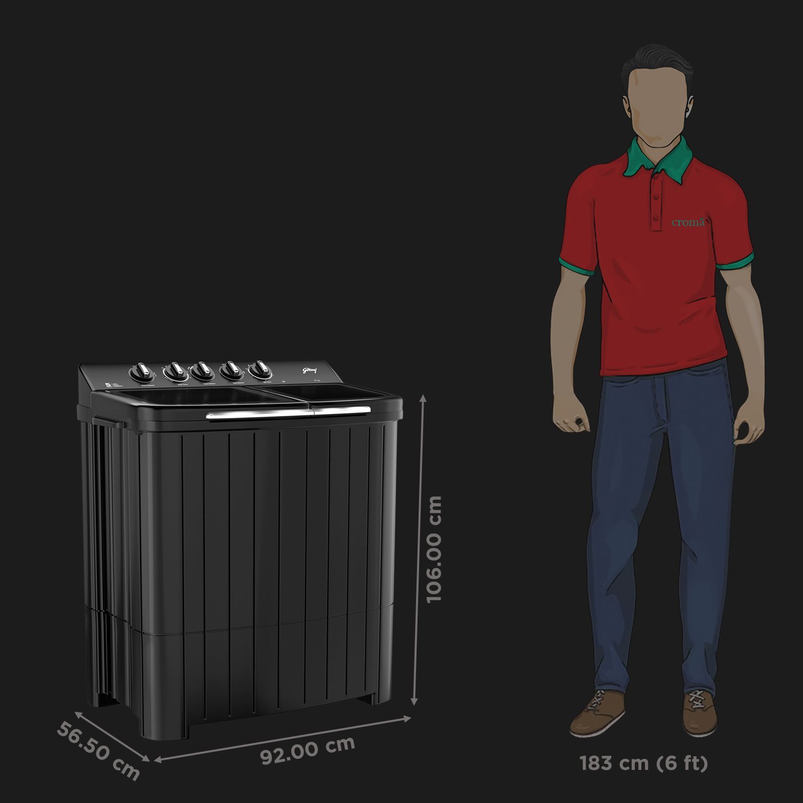 Godrej 10 kg 5 Star Semi Automatic Washing Machine with Aqua Power Pulsator (Edge Rio, WS EDGE RIO 100 5.0 TB3 SLGR, Slate Grey)_3