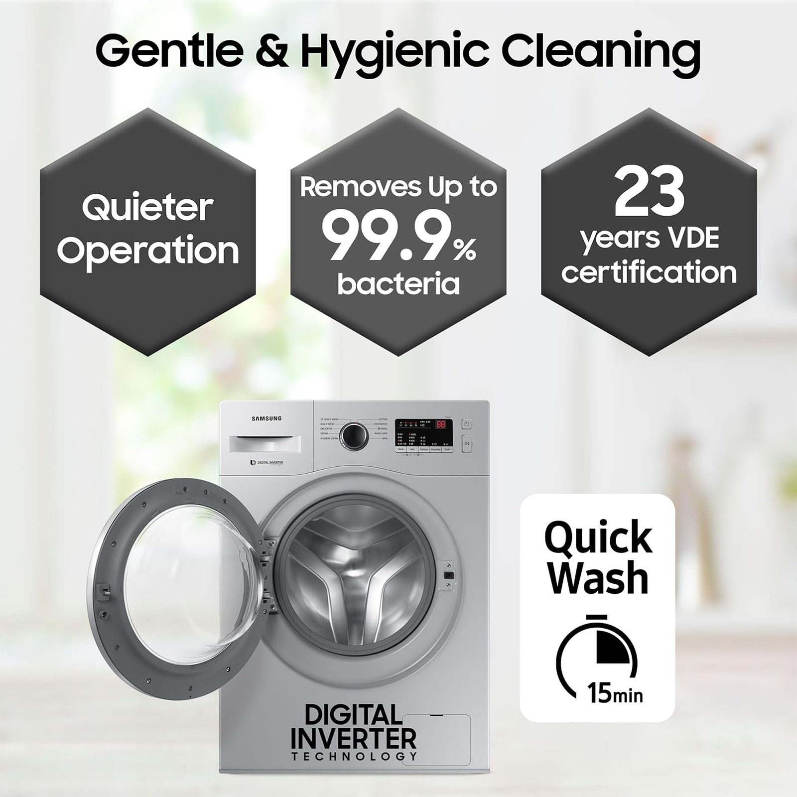 SAMSUNG 7 kg 5 Star Fully Automatic Front Load Washing Machine (WW70R20GLSS/TL, DIT Motor, Silver)_10