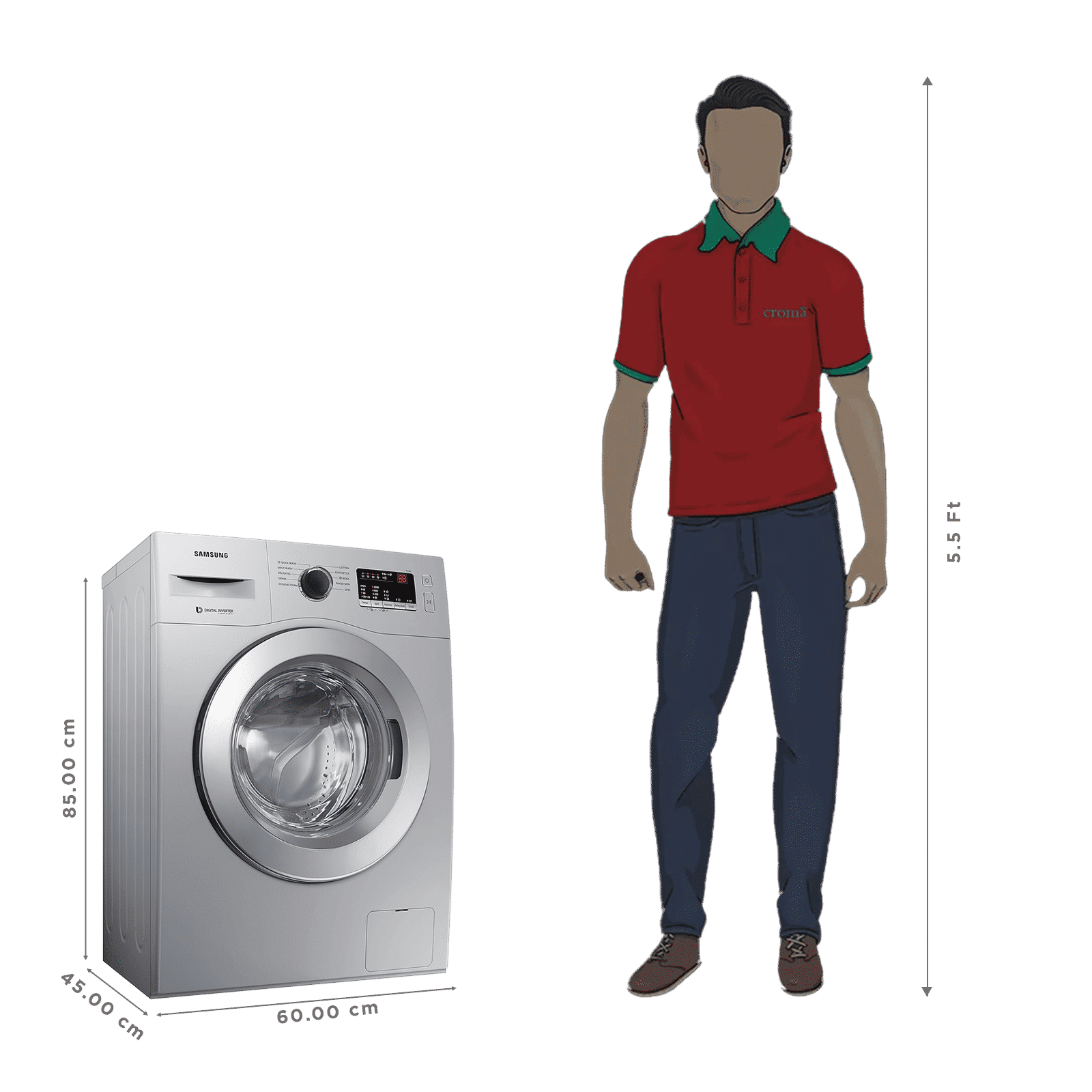 SAMSUNG 7 kg 5 Star Fully Automatic Front Load Washing Machine (WW70R20GLSS/TL, DIT Motor, Silver) SAMSUNG 7 kg 5 Star Fully Automatic Front Load Washing Machine (WW70R20GLSS/TL, DIT Motor, Silver)_3
