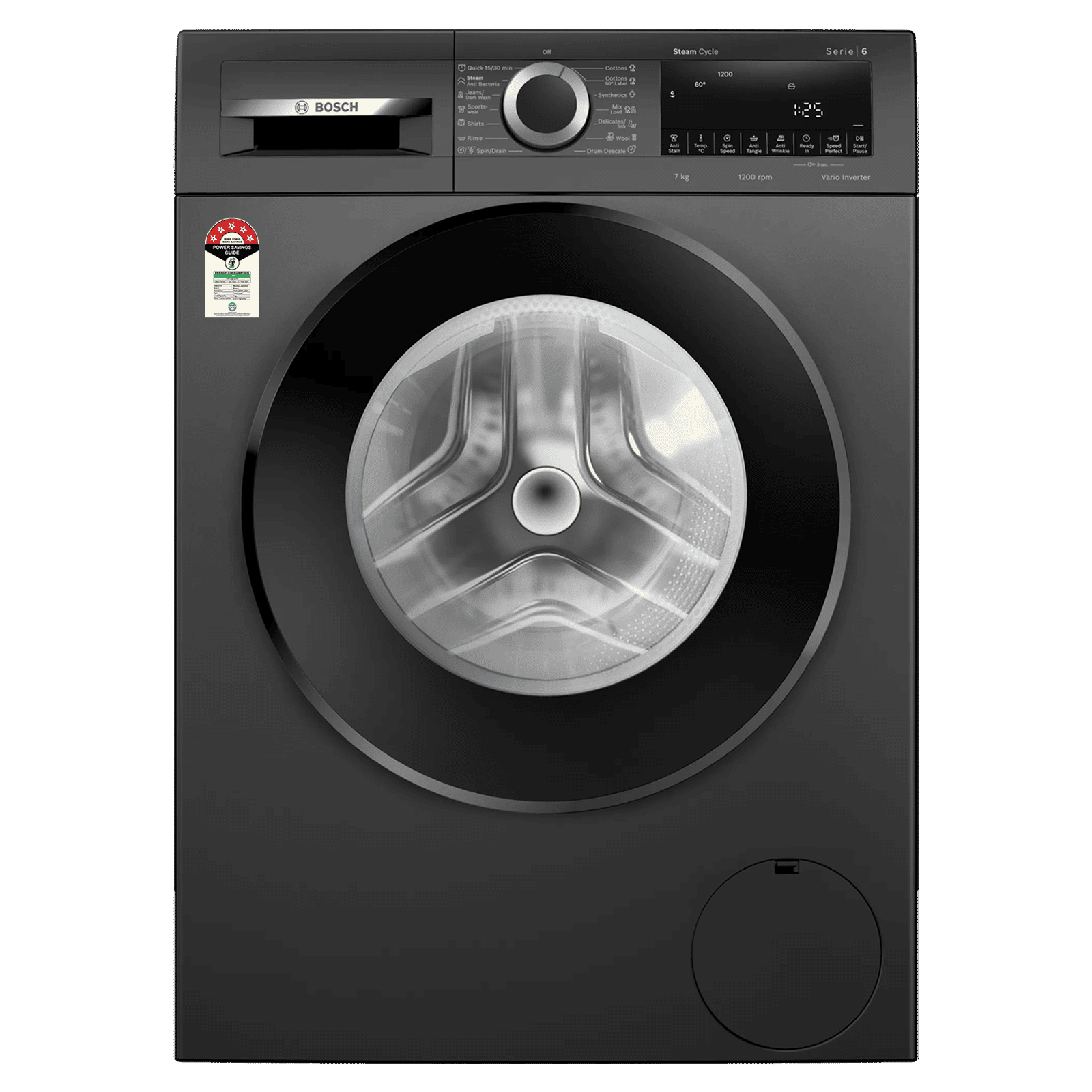 BOSCH 7 kg 5 Star Fully Automatic Front Load Washing Machine (Series 4, WGA12208IN, Anti Stain Program, Black) BOSCH 7 kg 5 Star Fully Automatic Front Load Washing Machine (Series 4, WGA12208IN, Anti Stain Program, Black)_1