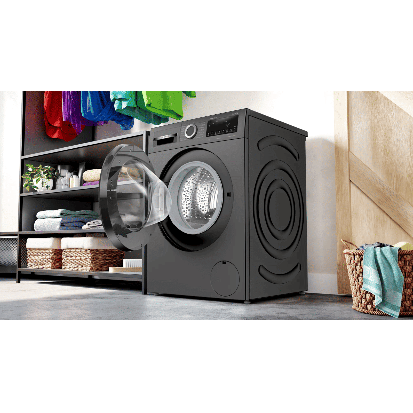 BOSCH 7 kg 5 Star Fully Automatic Front Load Washing Machine (Series 4, WGA12208IN, Anti Stain Program, Black) BOSCH 7 kg 5 Star Fully Automatic Front Load Washing Machine (Series 4, WGA12208IN, Anti Stain Program, Black)_7