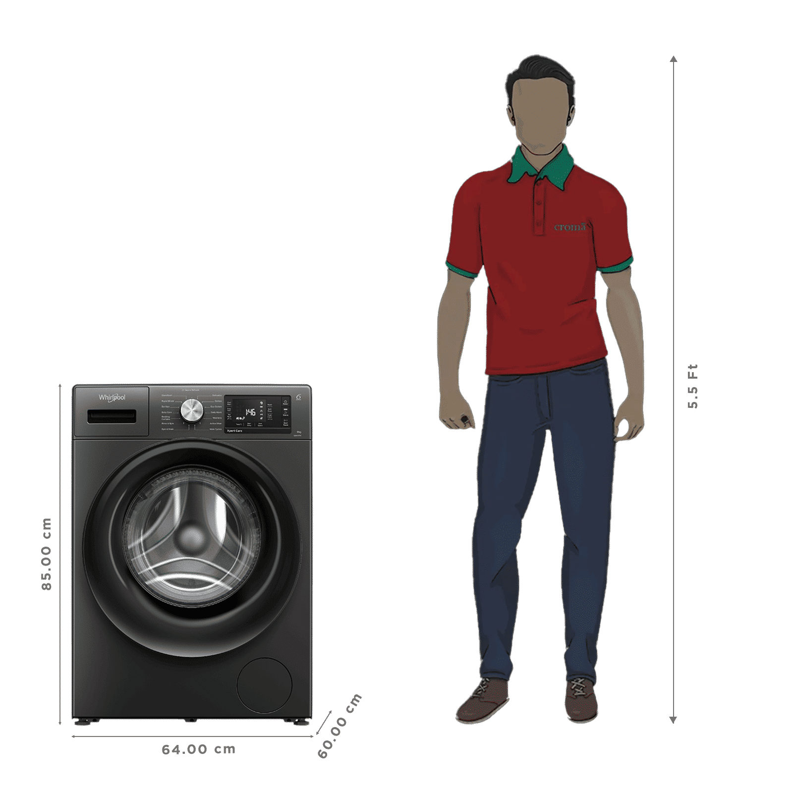 Whirlpool 9 kg 5 Star Inverter Fully Automatic Front Load Washing Machine (XPERT CARE OZONE, XO9012BYV53E, In-built Heater, Volcano Grey) Whirlpool 9 kg 5 Star Inverter Fully Automatic Front Load Washing Machine (XPERT CARE OZONE, XO9012BYV53E, In-built Heater, Volcano Grey)_3