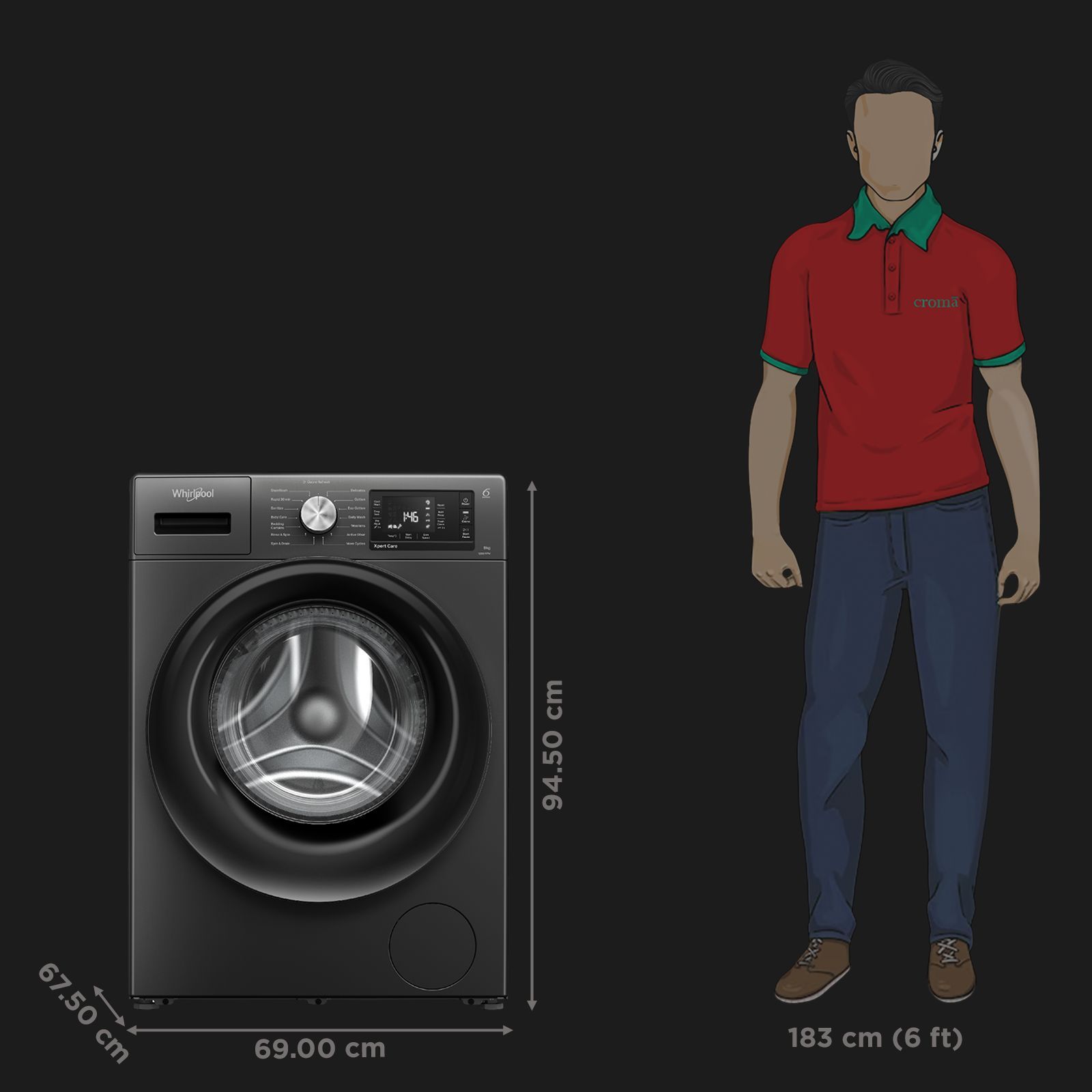 Whirlpool 9 kg 5 Star Inverter Fully Automatic Front Load Washing Machine (XPERT CARE OZONE, XO9012BYV53E, In-built Heater, Volcano Grey)_3