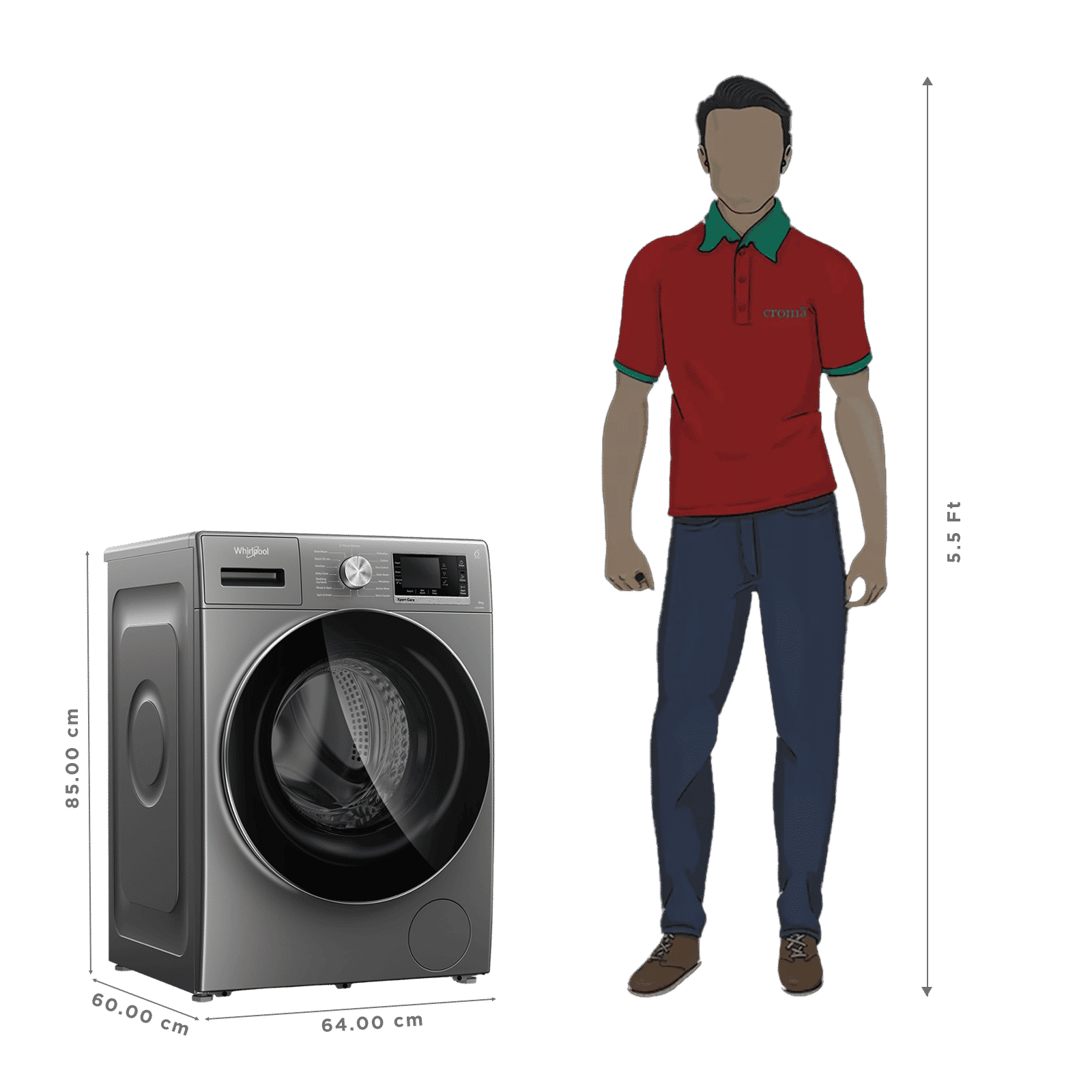 Whirlpool 8 kg 5 Star Inverter Fully Automatic Front Load Washing Machine (XPERT CARE OZONE, XO8014BYM53E, In-built Heater, Midnight Grey)_3