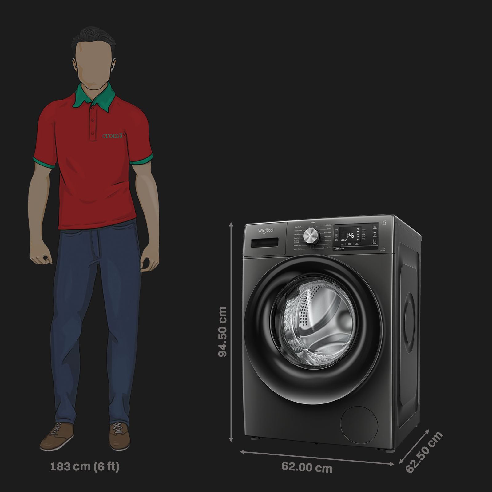 Whirlpool 7 kg 5 Star Inverter Fully Automatic Front Load Washing Machine (XPERT CARE STEAM, XS7012BYM53E, In-built Heater, Midnight Grey)_3