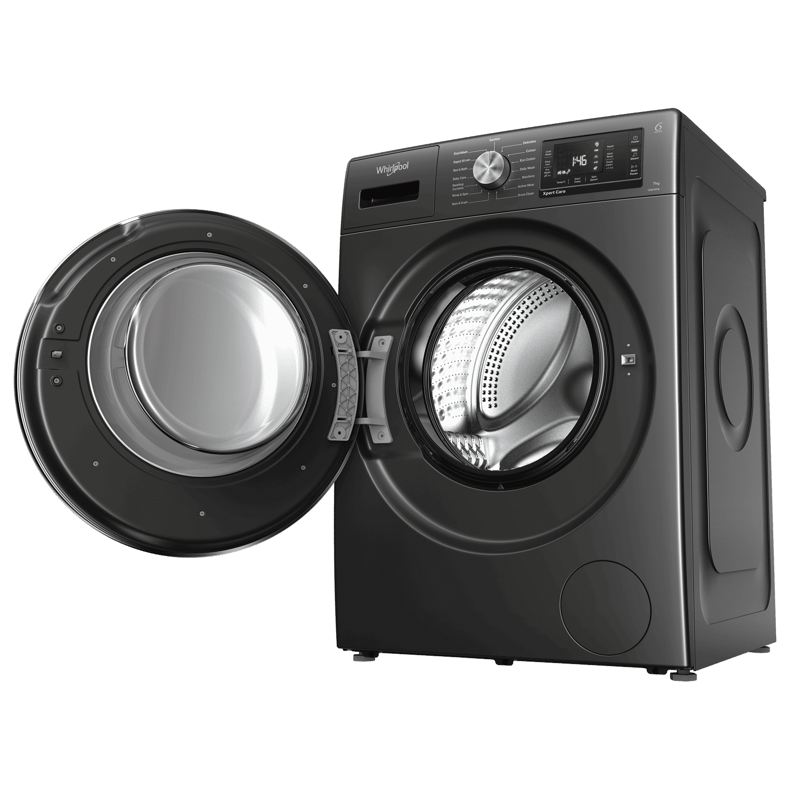Whirlpool 7 kg 5 Star Inverter Fully Automatic Front Load Washing Machine (XPERT CARE STEAM, XS7012BYM53E, In-built Heater, Midnight Grey)_6