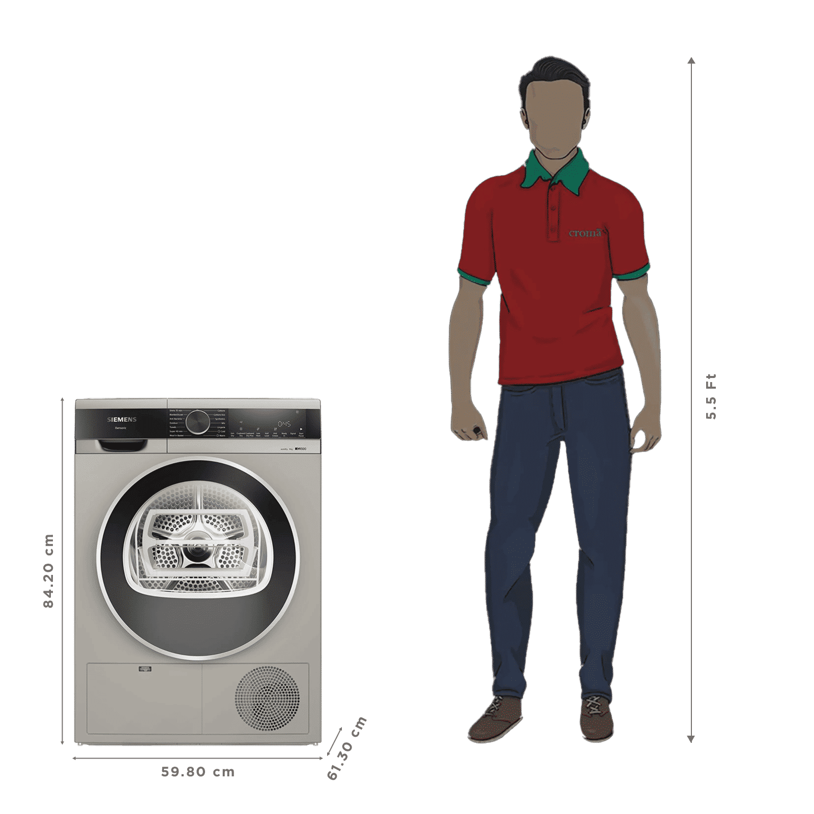 SIEMENS 9 kg Fully Automatic Front Load Dryer (iQ500, WP41G208IN, Anti Vibration Walls, Silver Inox) SIEMENS 9 kg Fully Automatic Front Load Dryer (iQ500, WP41G208IN, Anti Vibration Walls, Silver Inox)_2