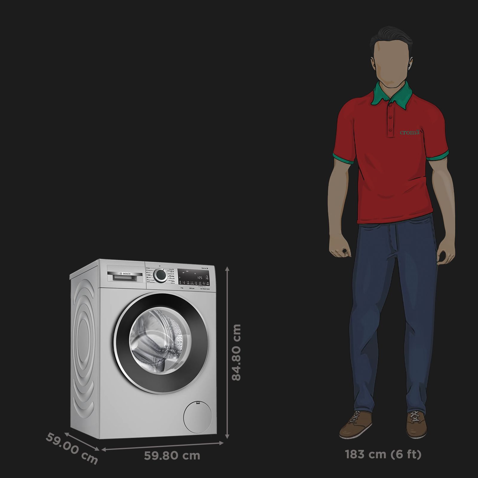 BOSCH 9 kg 5 Star Fully Automatic Front Load Washing Machine (Series 6, WGA244ZSIN, Anti Wrinkle Feature, Silver)_3