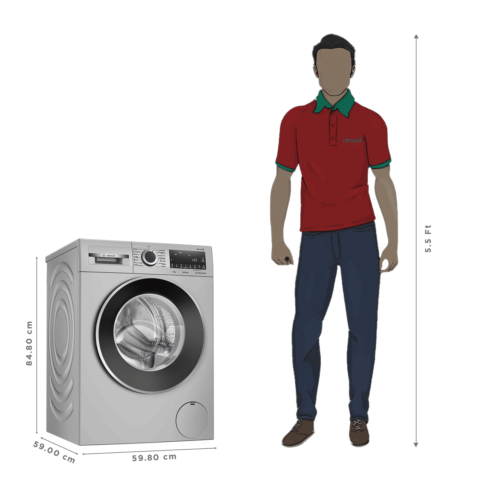 BOSCH 9 kg 5 Star Fully Automatic Front Load Washing Machine (Series 6, WGA244ZSIN, Anti Wrinkle Feature, Silver) BOSCH 9 kg 5 Star Fully Automatic Front Load Washing Machine (Series 6, WGA244ZSIN, Anti Wrinkle Feature, Silver)_3