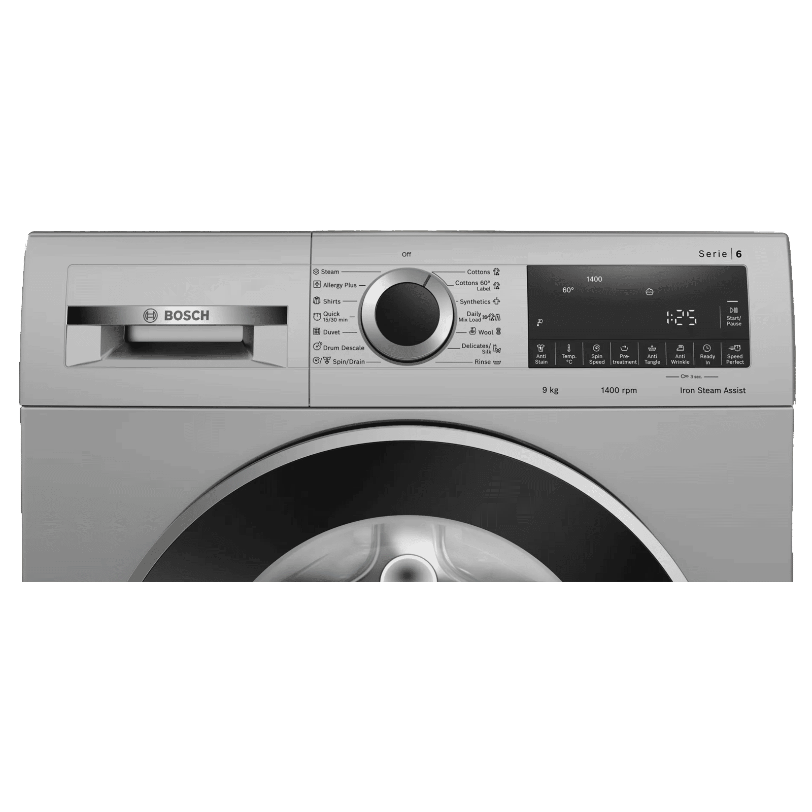 BOSCH 9 kg 5 Star Fully Automatic Front Load Washing Machine (Series 6, WGA244ZSIN, Anti Wrinkle Feature, Silver)_4