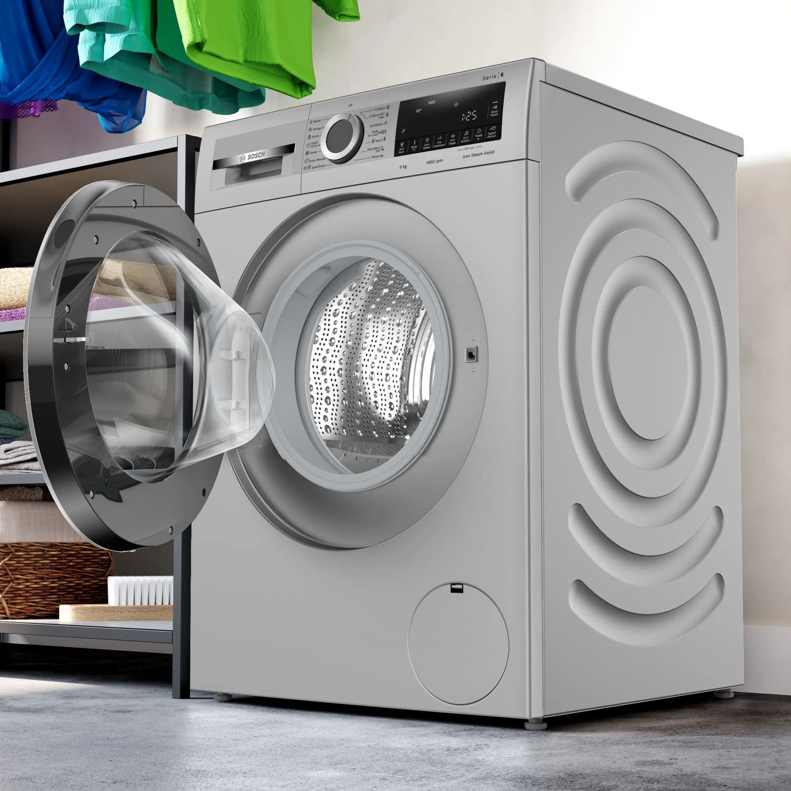 BOSCH 9 kg 5 Star Fully Automatic Front Load Washing Machine (Series 6, WGA244ZSIN, Anti Wrinkle Feature, Silver)_8