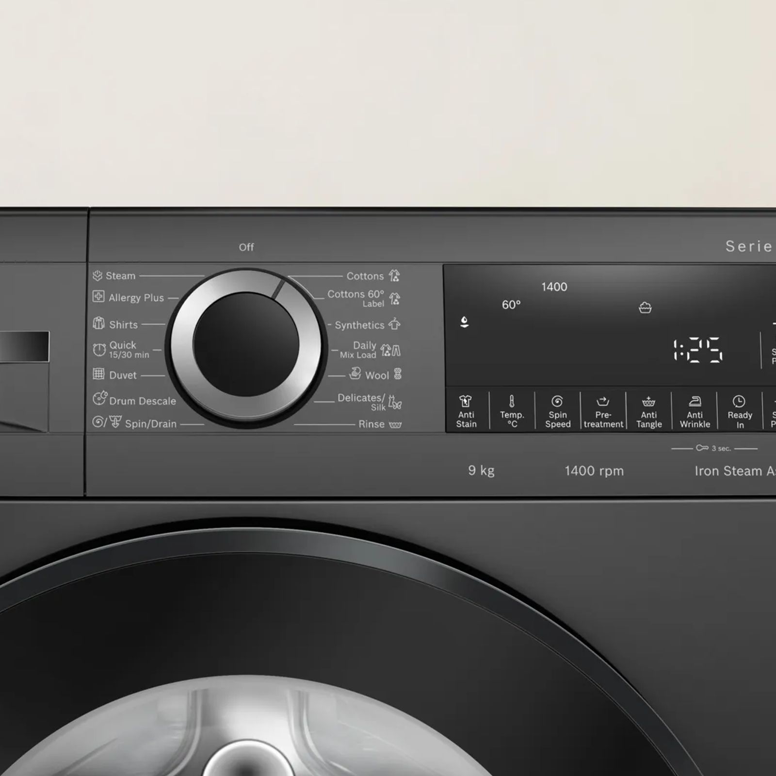 BOSCH 9 kg Fully Automatic Front Load Washing Machine (Series 6, WGA244ZTIN, Anti Wrinkle Feature, Black Grey)_4