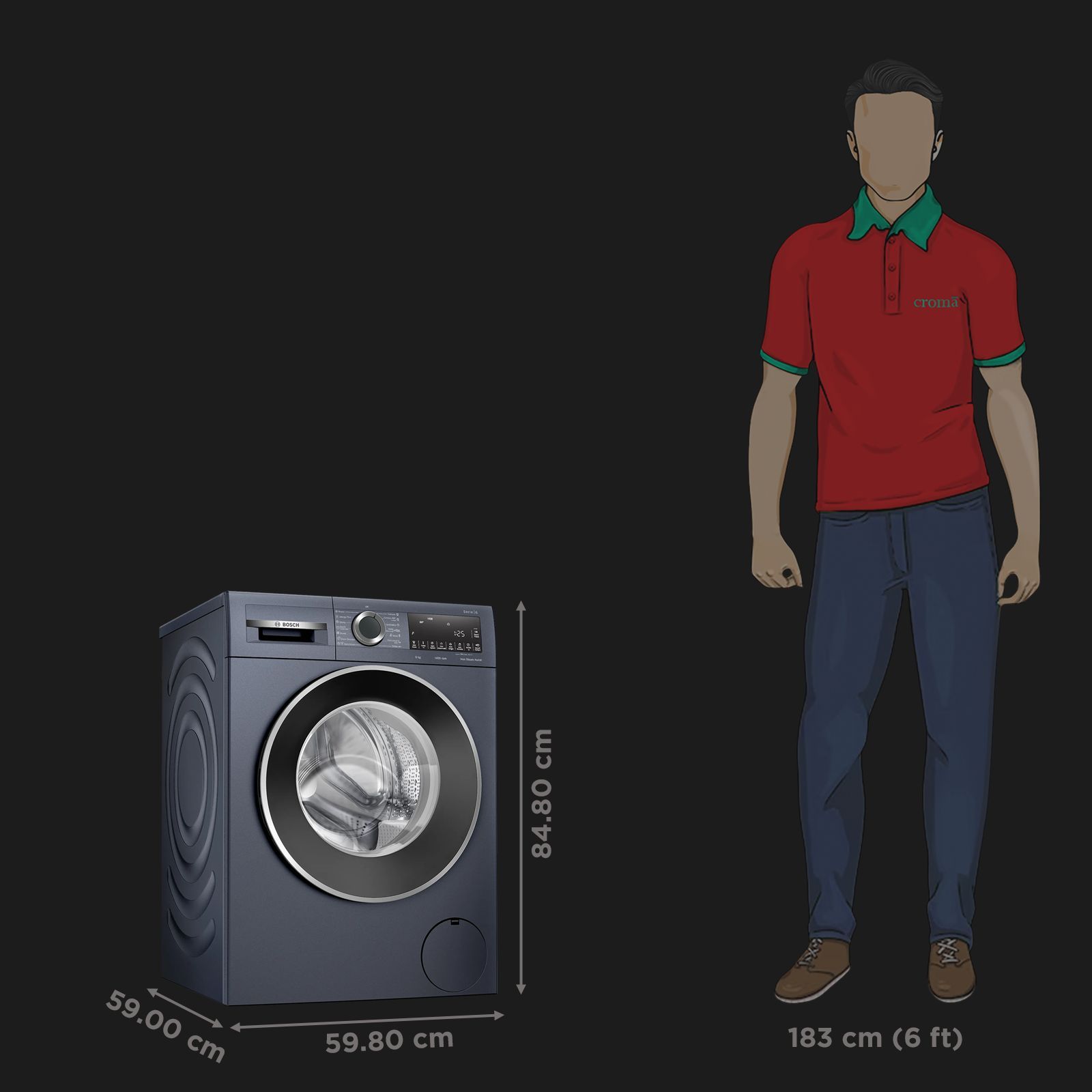 BOSCH 9 kg 5 Star Fully Automatic Front Load Washing Machine (Series 6, WGA244ZPIN, Anti Wrinkle Feature, Dark Lake)_3