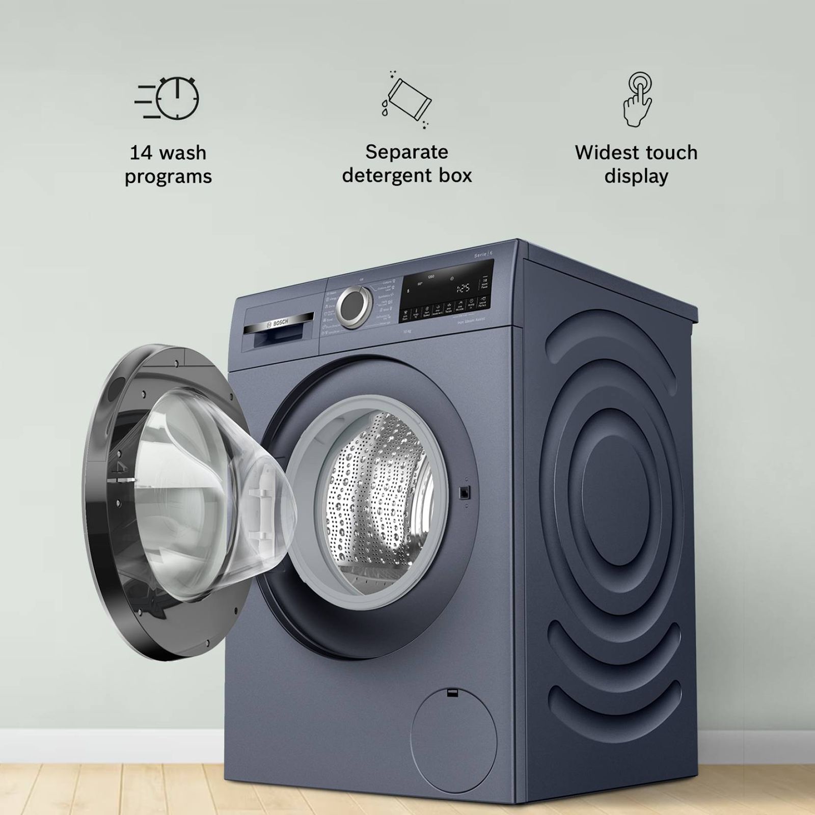 BOSCH 10 kg 5 Star Fully Automatic Front Load Washing Machine (Series 6, WGA252ZPIN, Anti Wrinkle, Dark Lake)_10