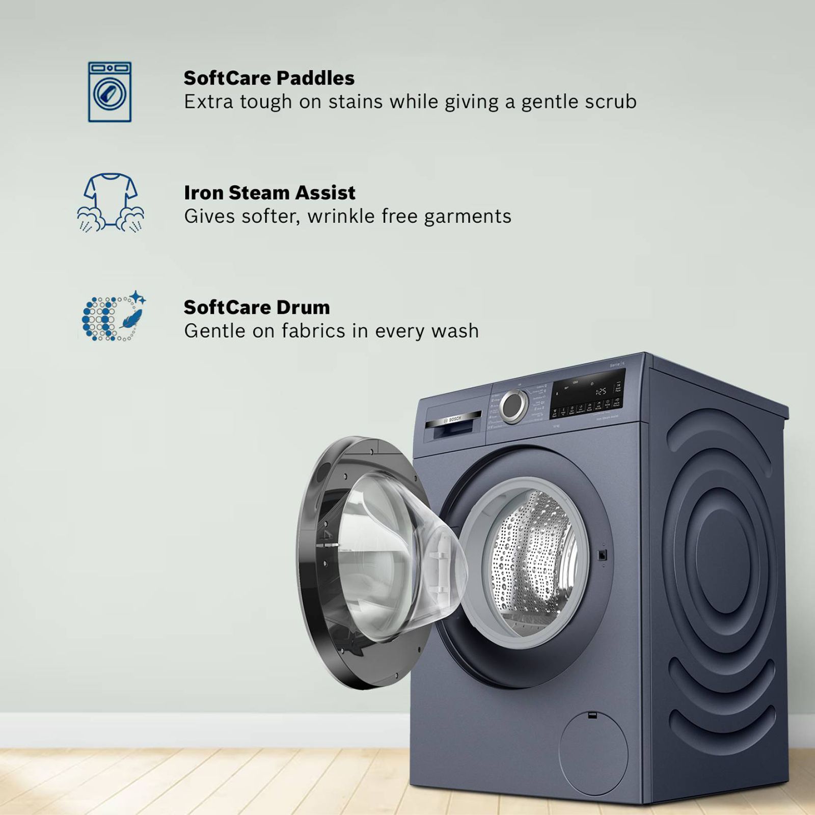 BOSCH 10 kg 5 Star Fully Automatic Front Load Washing Machine (Series 6, WGA252ZPIN, Anti Wrinkle, Dark Lake)_18