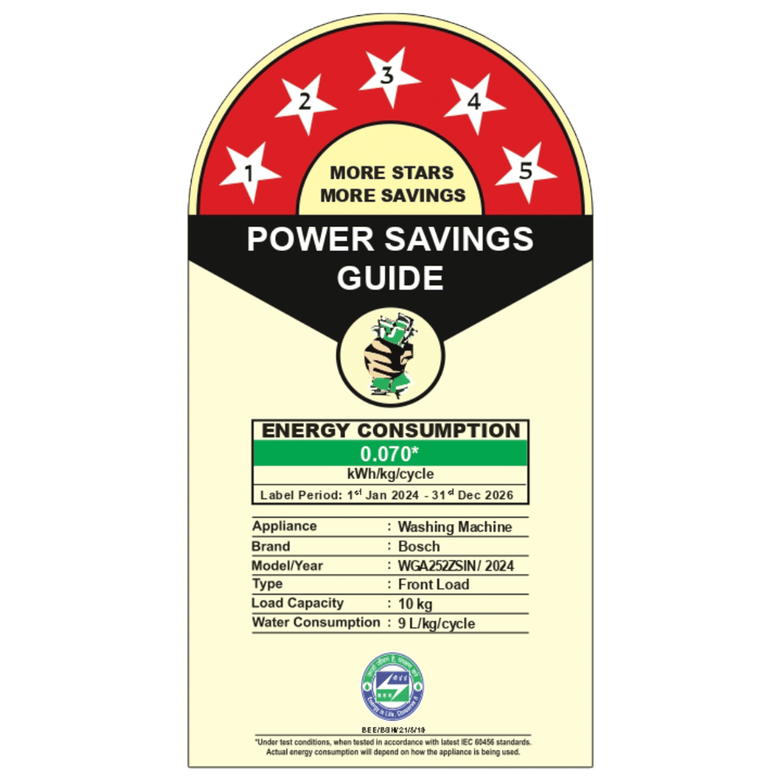 Bosch 10 kg 5 Star Fully Automatic Front Load Washing Machine (Series 6, WGA252ZSIN, Steam Care, Silver) Bosch 10 kg 5 Star Fully Automatic Front Load Washing Machine (Series 6, WGA252ZSIN, Steam Care, Silver)_9