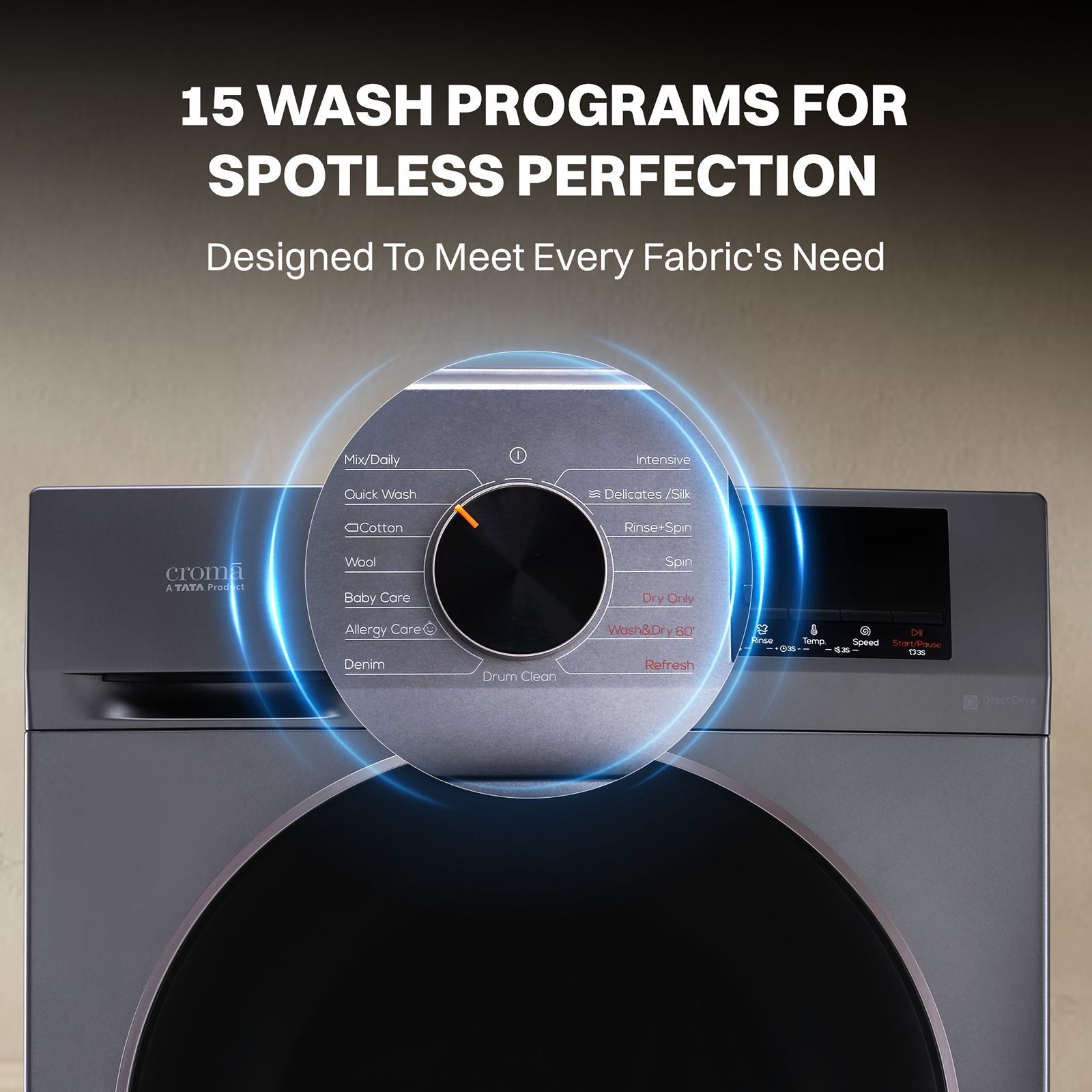 Croma 10/6 kg Inverter Fully Automatic Front Load Washer Dryer (CRLWWD0106W3162, In-built Heater, Grey) Croma 10/6 kg Inverter Fully Automatic Front Load Washer Dryer (CRLWWD0106W3162, In-built Heater, Grey)_14