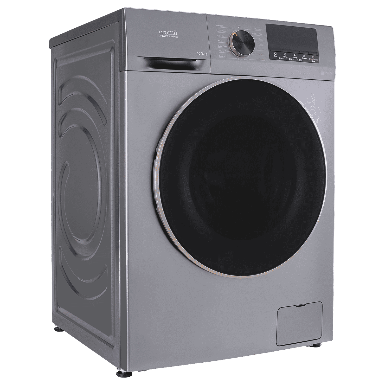 Croma 10/6 kg Inverter Fully Automatic Front Load Washer Dryer (CRLWWD0106W3162, In-built Heater, Grey) Croma 10/6 kg Inverter Fully Automatic Front Load Washer Dryer (CRLWWD0106W3162, In-built Heater, Grey)_5