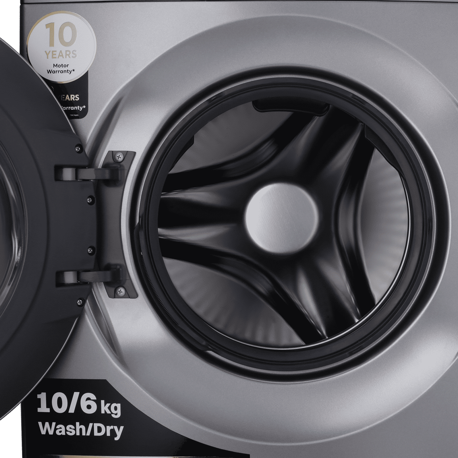 Croma 10/6 kg Inverter Fully Automatic Front Load Washer Dryer (CRLWWD0106W3162, In-built Heater, Grey) Croma 10/6 kg Inverter Fully Automatic Front Load Washer Dryer (CRLWWD0106W3162, In-built Heater, Grey)_8