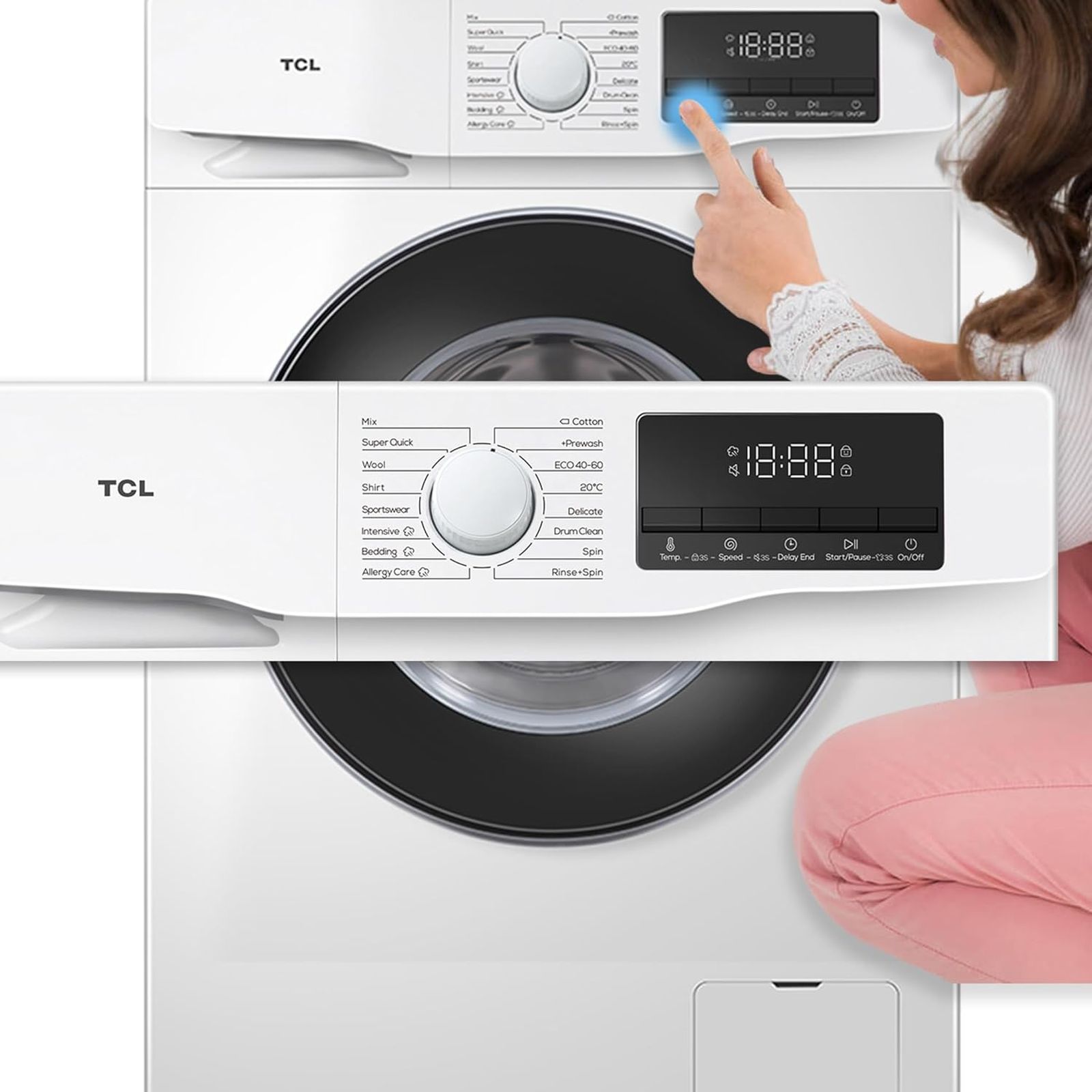 TCL 8.5 kg 5 Star Fully Automatic Front Load Washing Machine (TWF85-P6S, Honeycomb Drum, White)_12