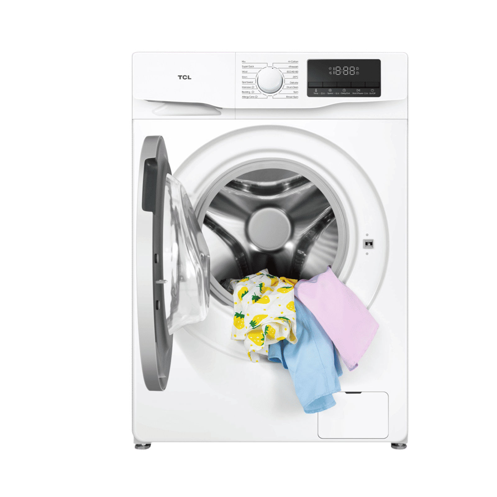 TCL 8.5 kg 5 Star Fully Automatic Front Load Washing Machine (TWF85-P6S, Honeycomb Drum, White)_13