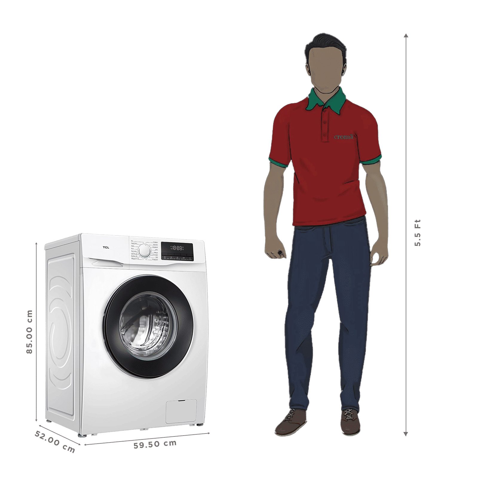 TCL 8.5 kg 5 Star Fully Automatic Front Load Washing Machine (TWF85-P6S, Honeycomb Drum, White) TCL 8.5 kg 5 Star Fully Automatic Front Load Washing Machine (TWF85-P6S, Honeycomb Drum, White)_2