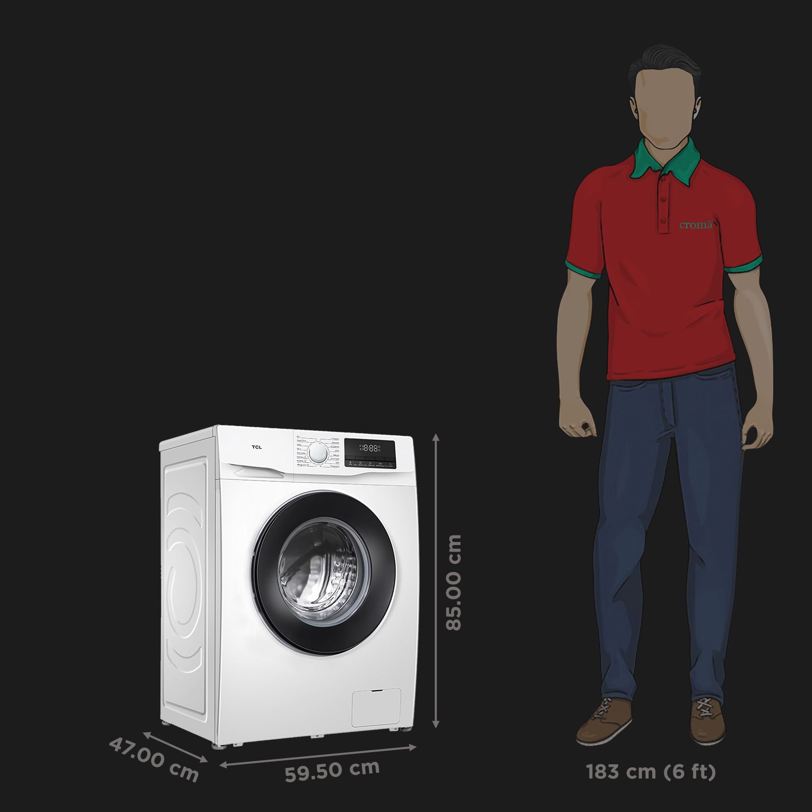 TCL 8.5 kg 5 Star Fully Automatic Front Load Washing Machine (TWF85-P6S, Honeycomb Drum, White)_2