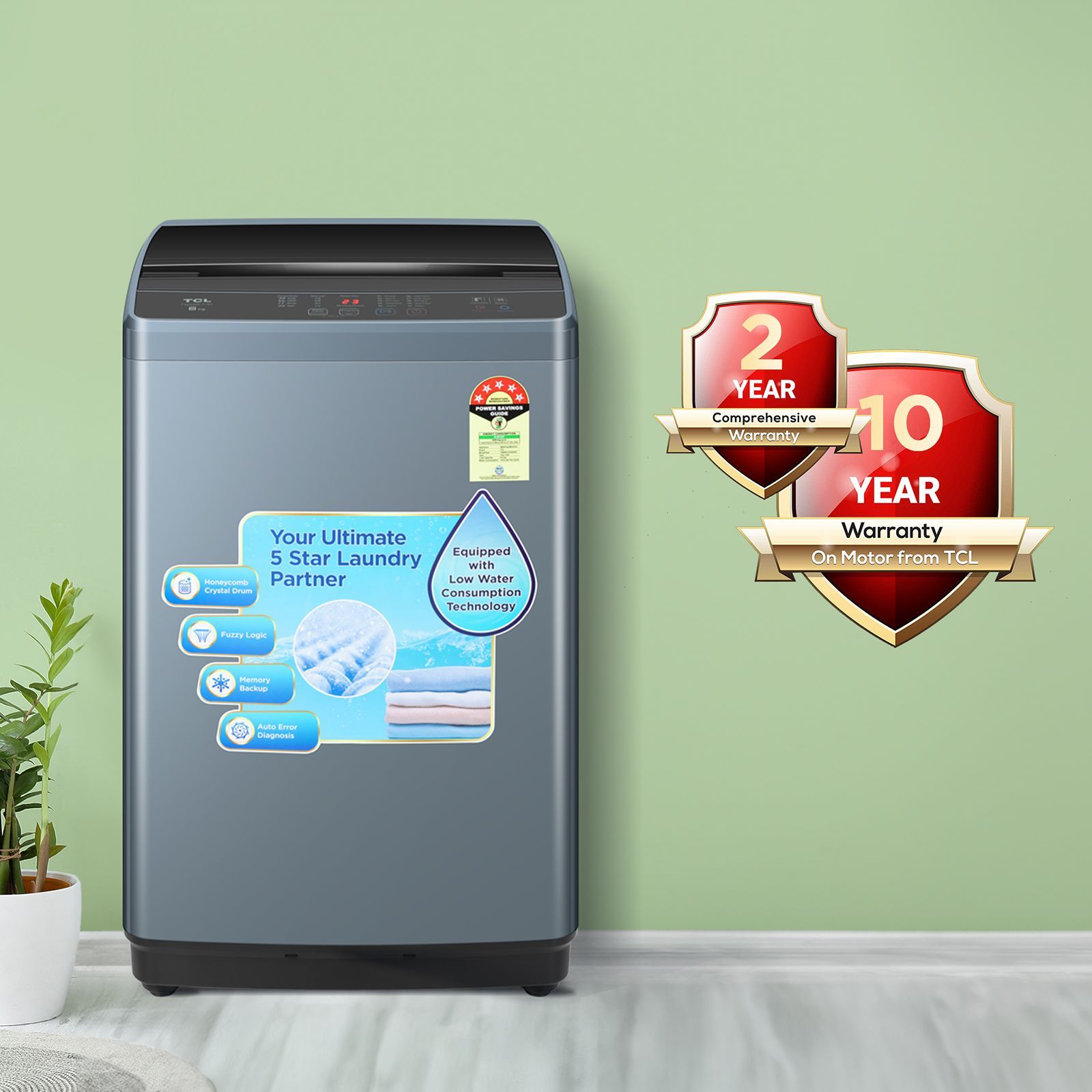 TCL 6 kg 5 Star Fully Automatic Top Load Washing Machine (TWA60-F3G, Honeycomb Drum, Dark Gray) TCL 6 kg 5 Star Fully Automatic Top Load Washing Machine (TWA60-F3G, Honeycomb Drum, Dark Gray)_16