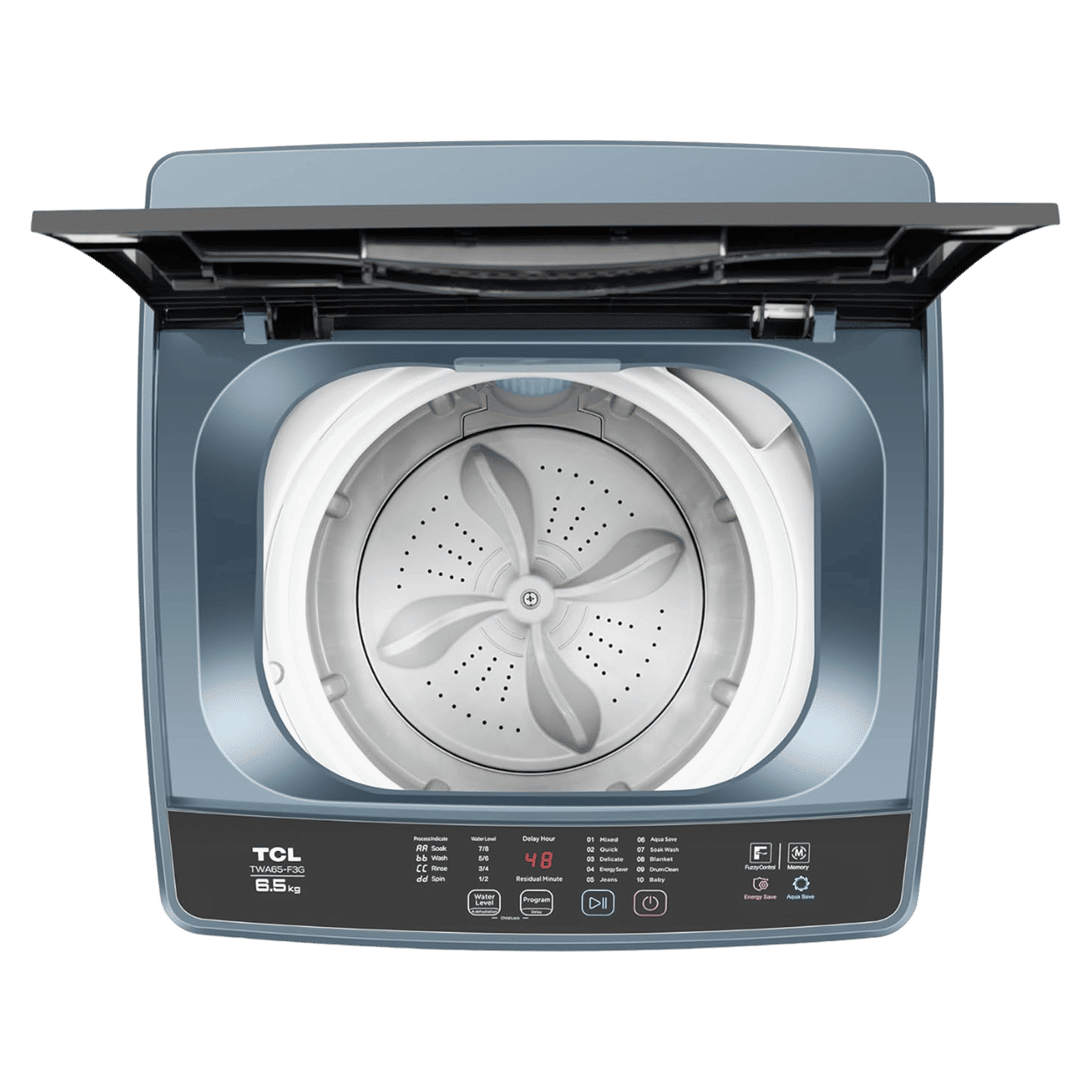 TCL 6.5 kg 5 Star Fully Automatic Top Load Washing Machine (TWA65-F3G, Honeycomb Drum, Dark Grey) TCL 6.5 kg 5 Star Fully Automatic Top Load Washing Machine (TWA65-F3G, Honeycomb Drum, Dark Grey)_5