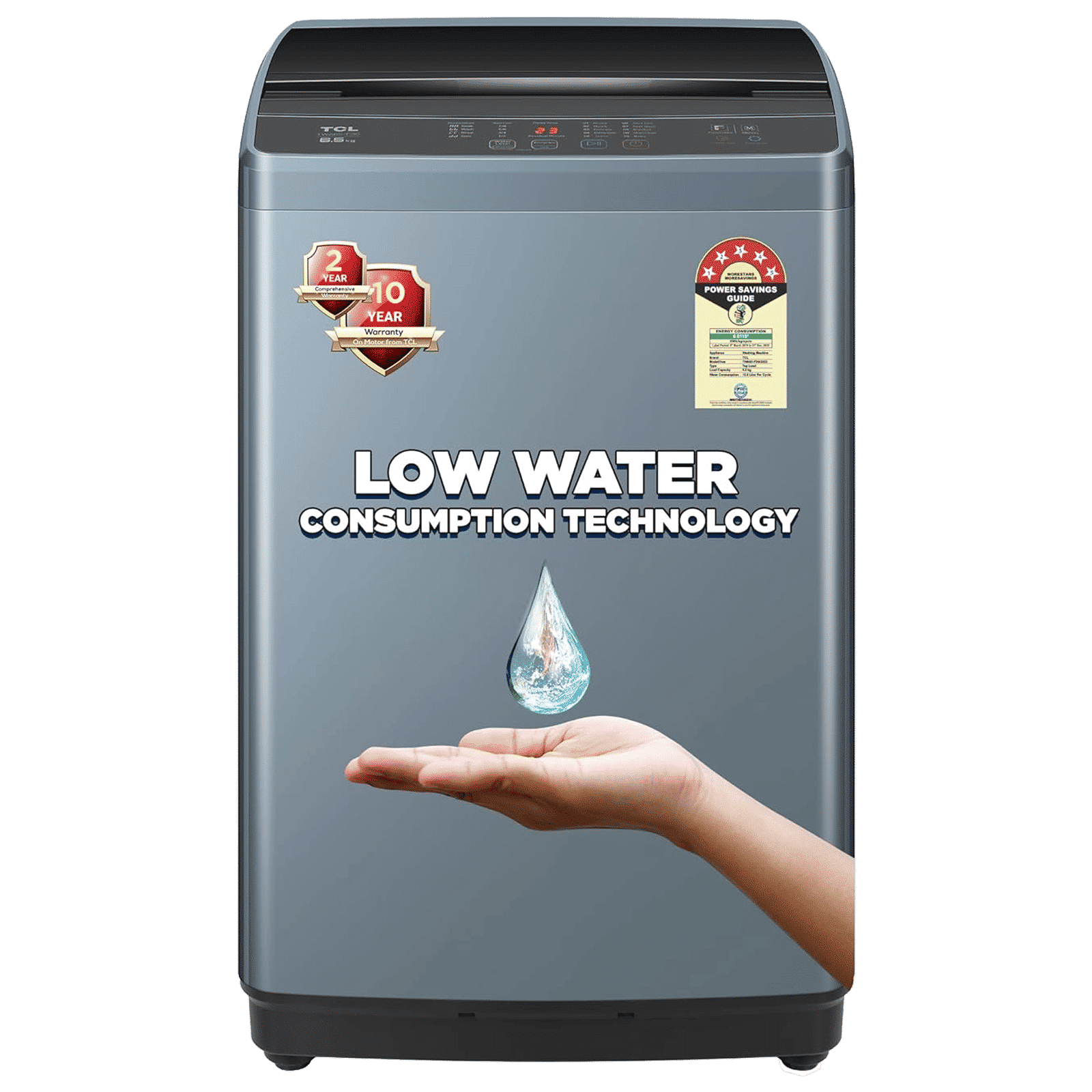 TCL 6.5 kg 5 Star Fully Automatic Top Load Washing Machine (TWA65-F3G, Honeycomb Drum, Dark Grey) TCL 6.5 kg 5 Star Fully Automatic Top Load Washing Machine (TWA65-F3G, Honeycomb Drum, Dark Grey)_1