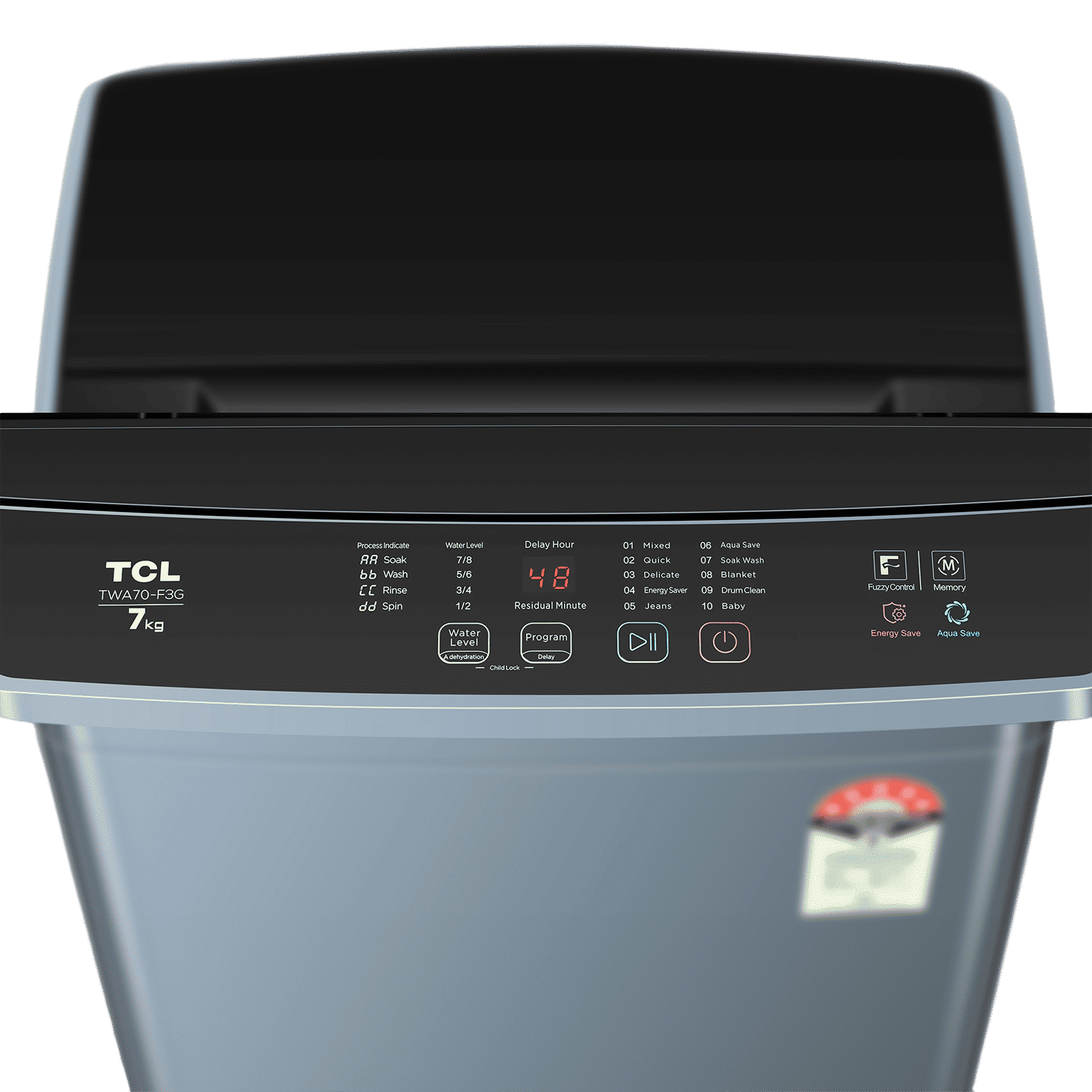 TCL 7 kg 5 Star Fully Automatic Top Load Washing Machine (TWA70-F3G, Honeycomb Drum, Dark Grey)_4