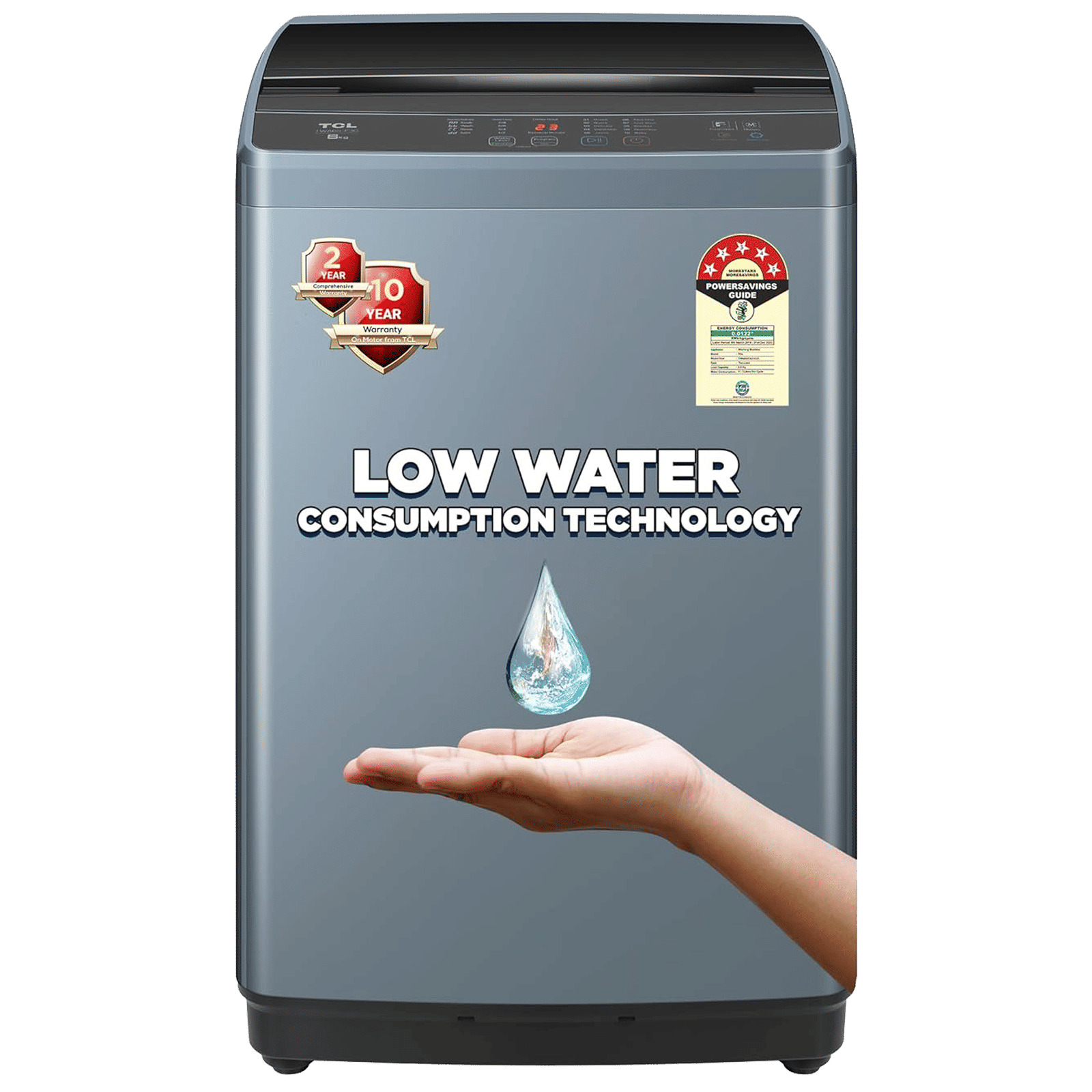 TCL 7 kg 5 Star Fully Automatic Top Load Washing Machine (TWA70-F3G, Honeycomb Drum, Dark Grey)_1