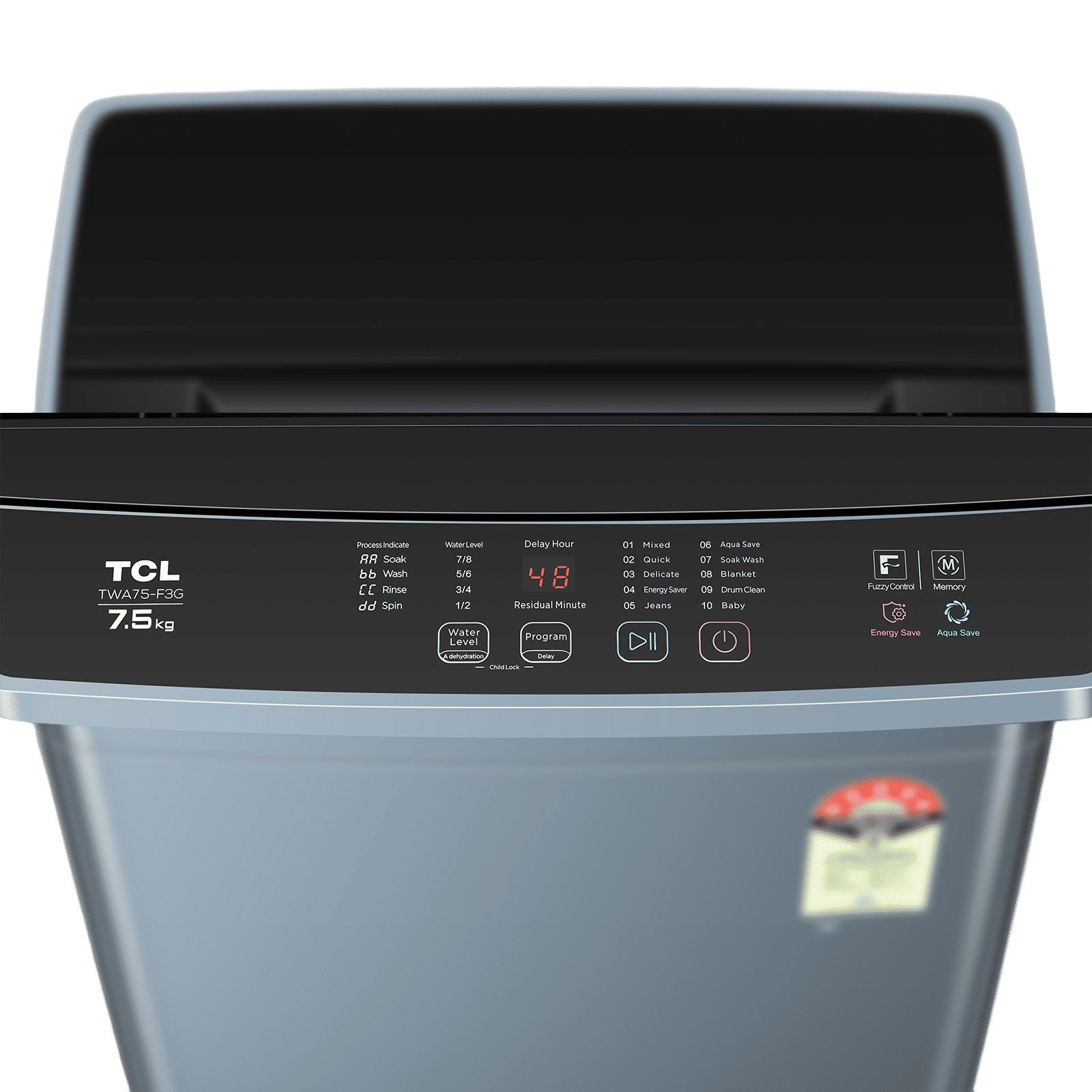 TCL 7.5 kg 5 Star Fully Automatic Top Load Washing Machine (TWA75-F3G, Honeycomb Drum, Dark Grey)_4